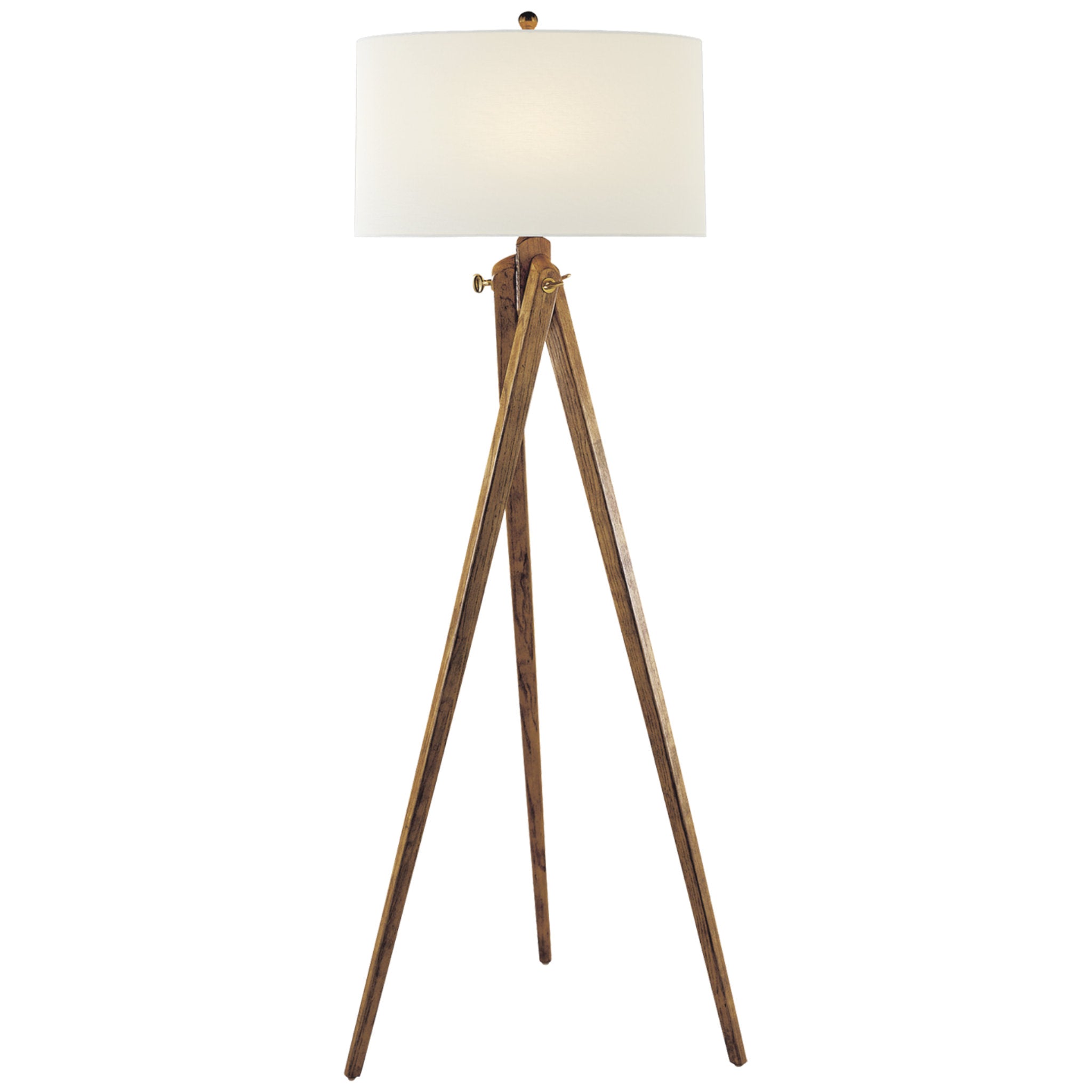 Chapman & Myers Tripod Floor Lamp in French Wax with Linen Shade W21" x H61"