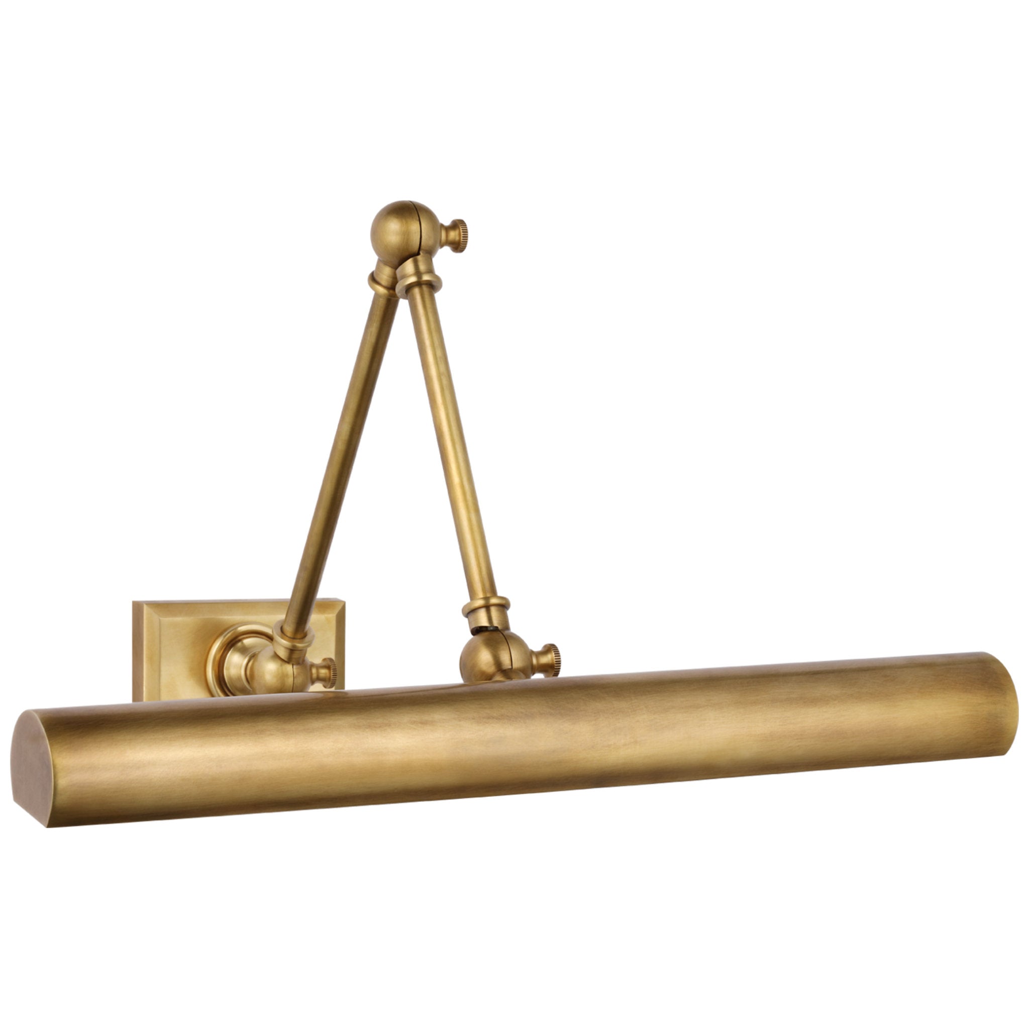 Chapman & Myers Cabinet Maker 18" Double Library Light in Hand-Rubbed Antique Brass Wall Light W18" x H5.75" - 12.25"