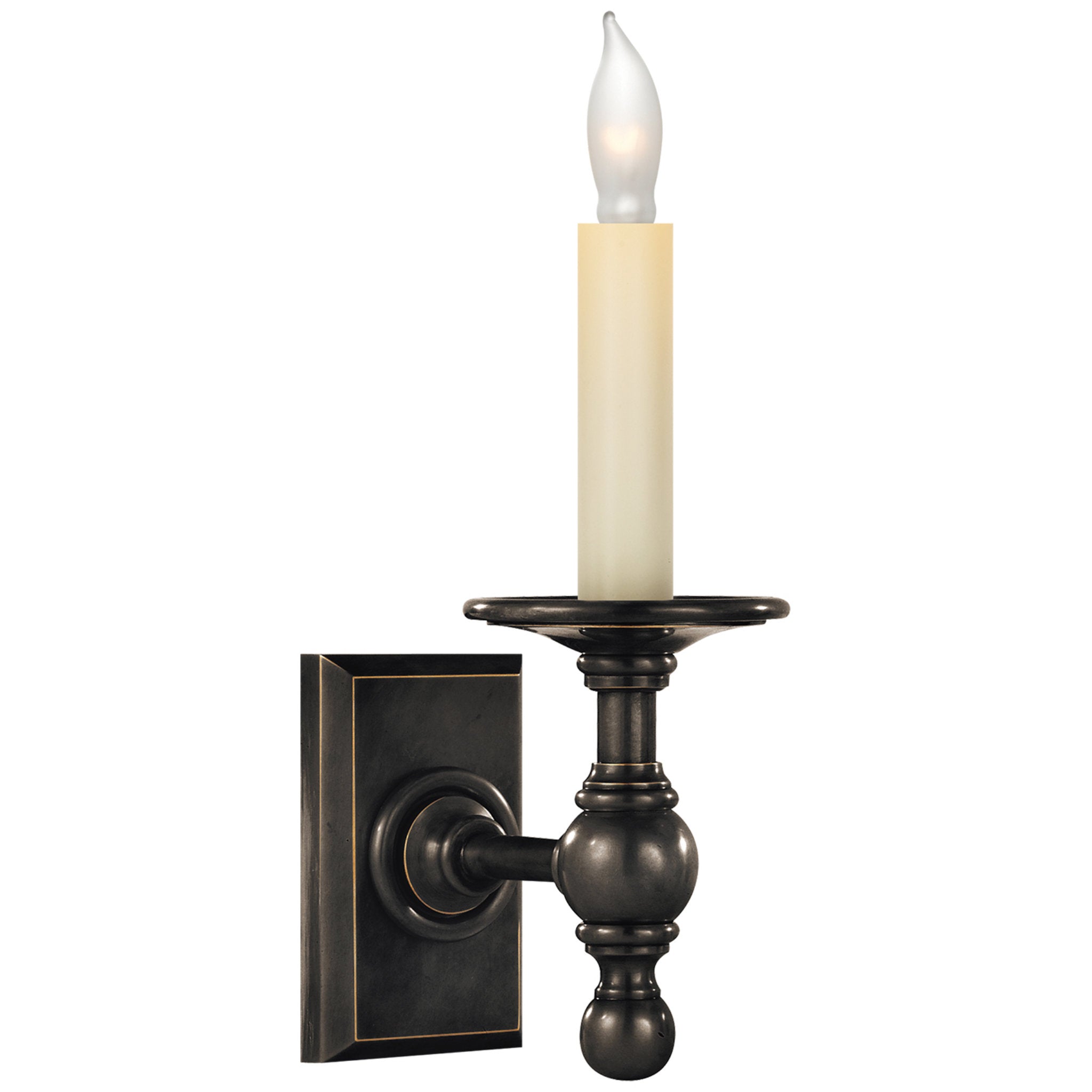 Chapman & Myers Single Library Classic Sconce in Bronze Wall Light W3.5" x H8"