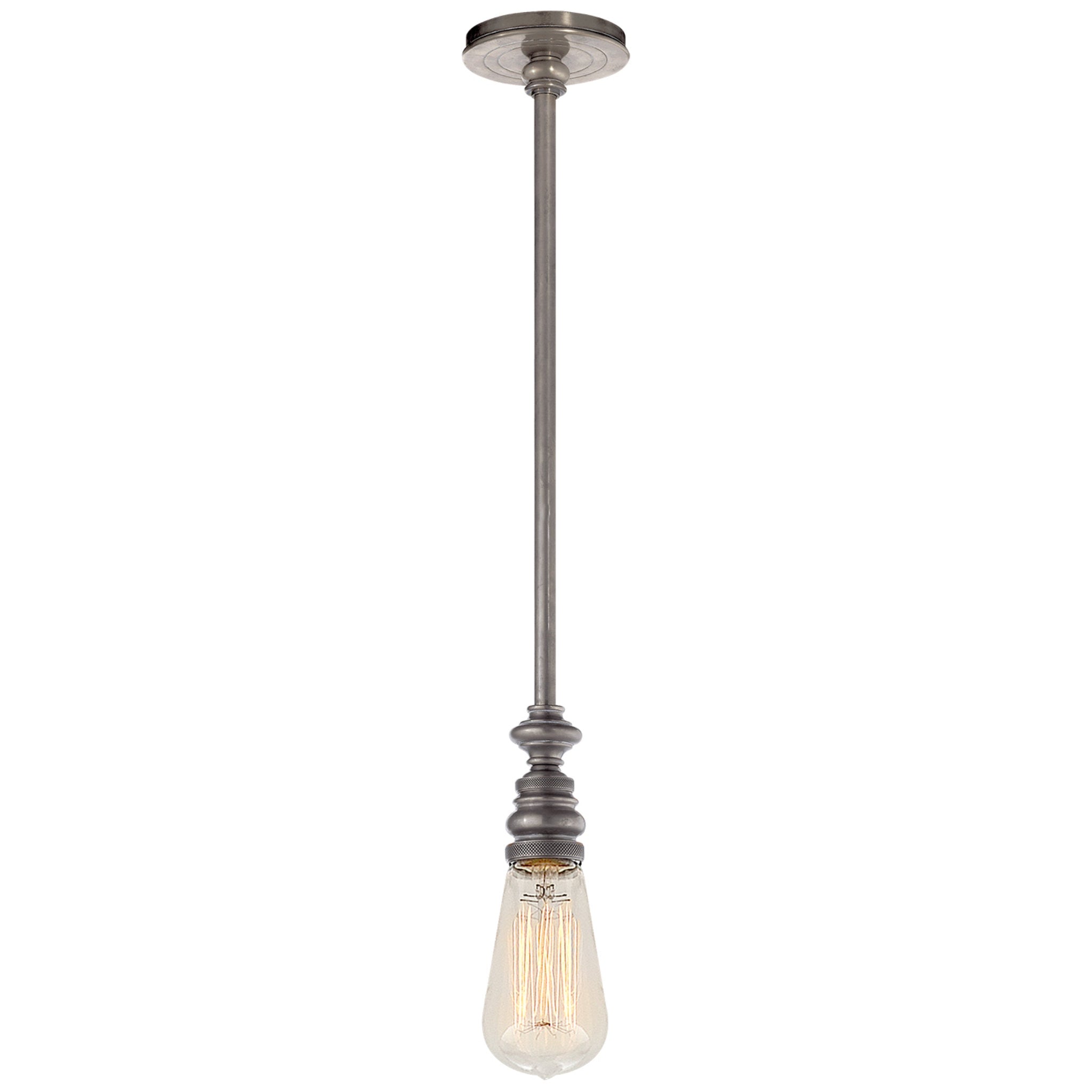 Chapman & Myers Boston Pendant in Antique Nickel Ceiling Light W2.25"