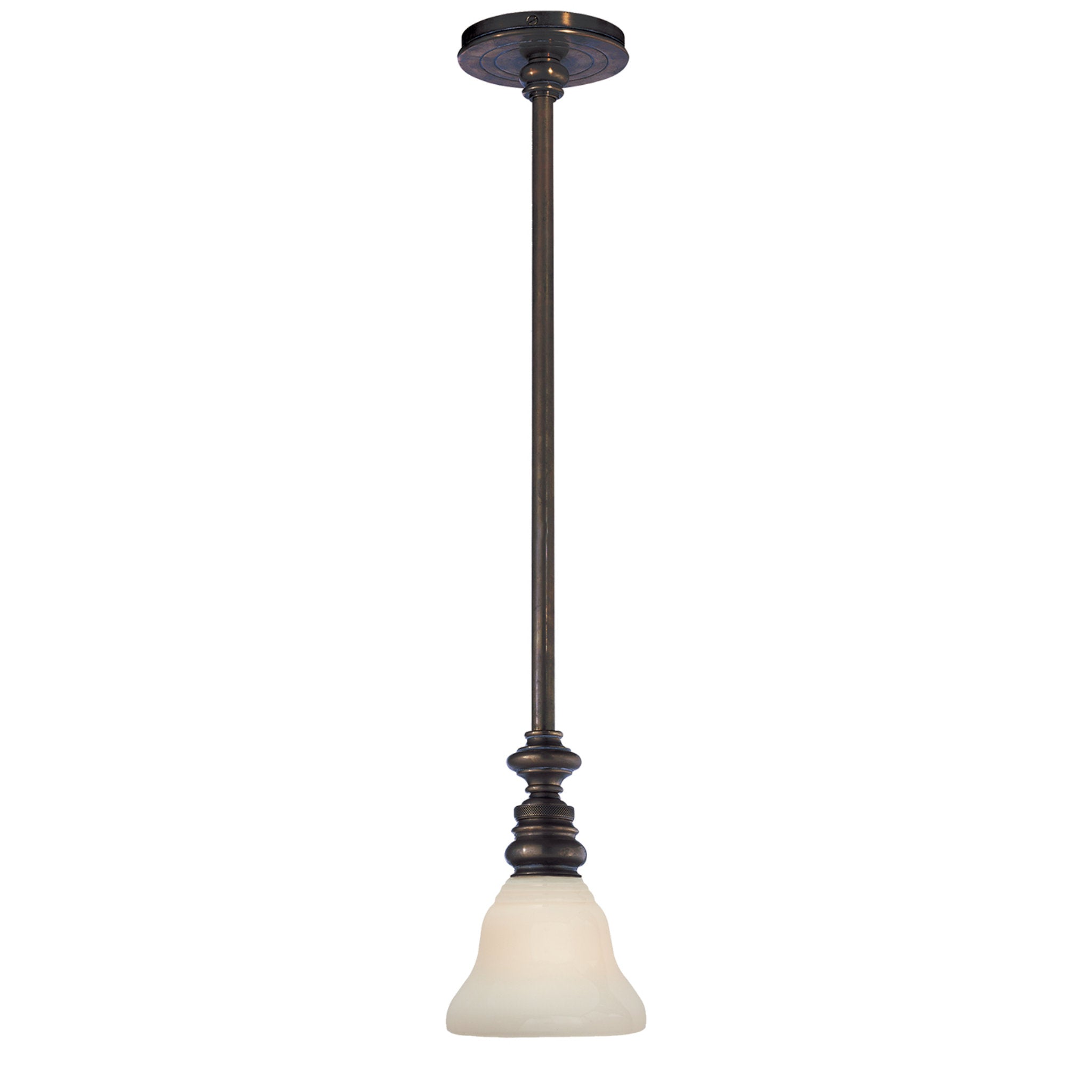 Chapman & Myers Boston Pendant in Bronze with SLEG Shade Ceiling Light W5.75"