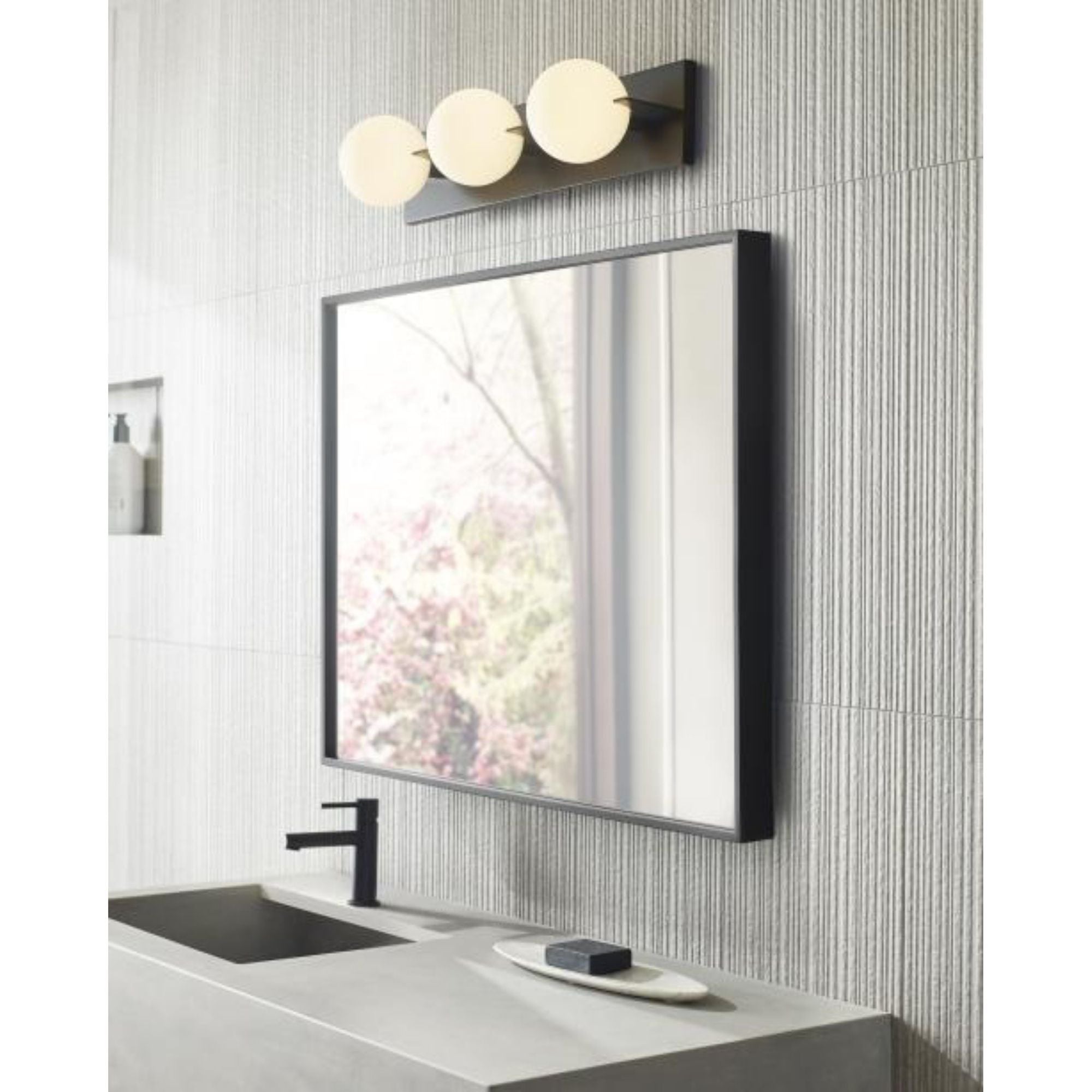 Orbel 3-Light Bath Bath Collection 3-Light Matte Black by Sean Lavin