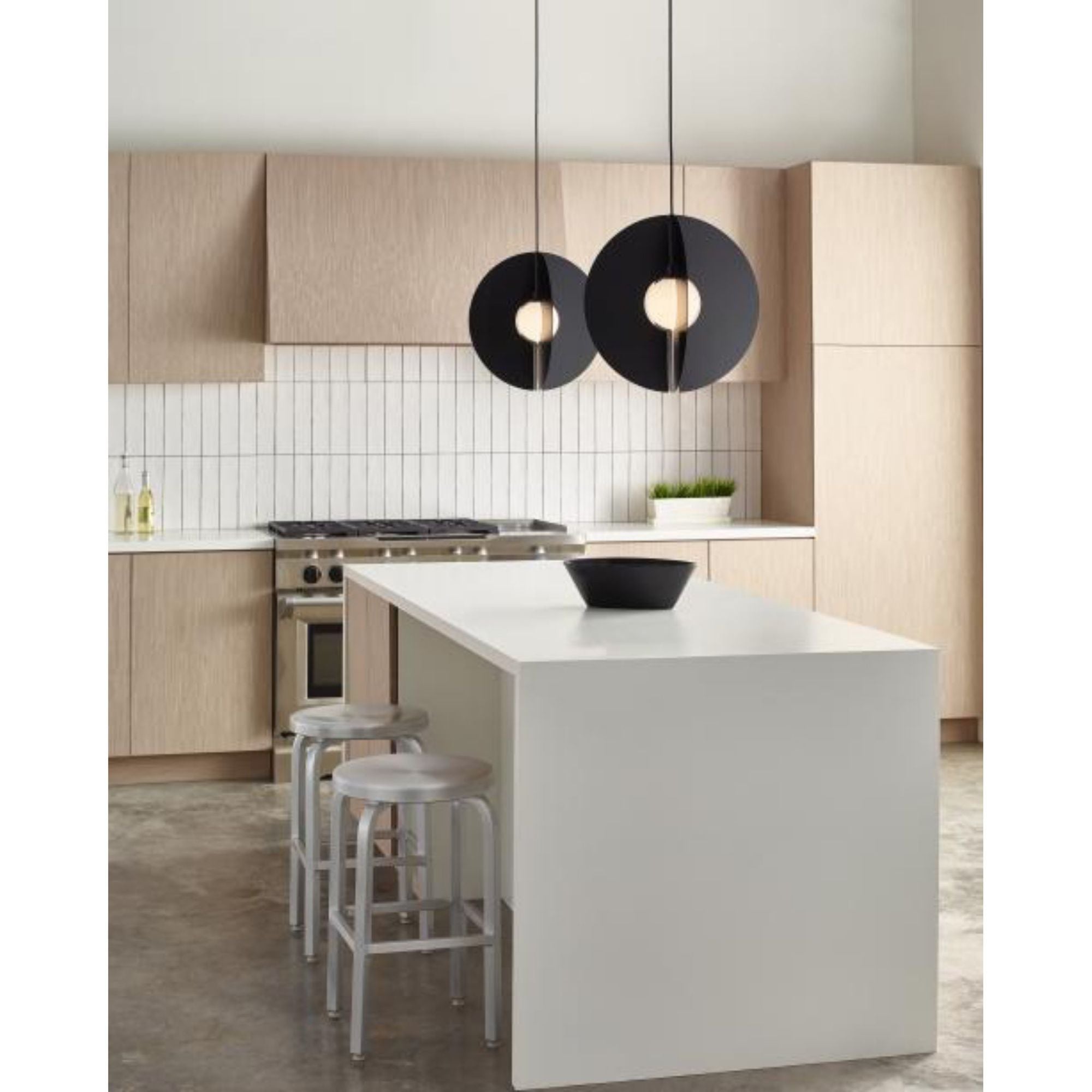 Orbel Round Pendant Line-Voltage Pendants/Suspension 1-Light Aged Brass by Sean Lavin