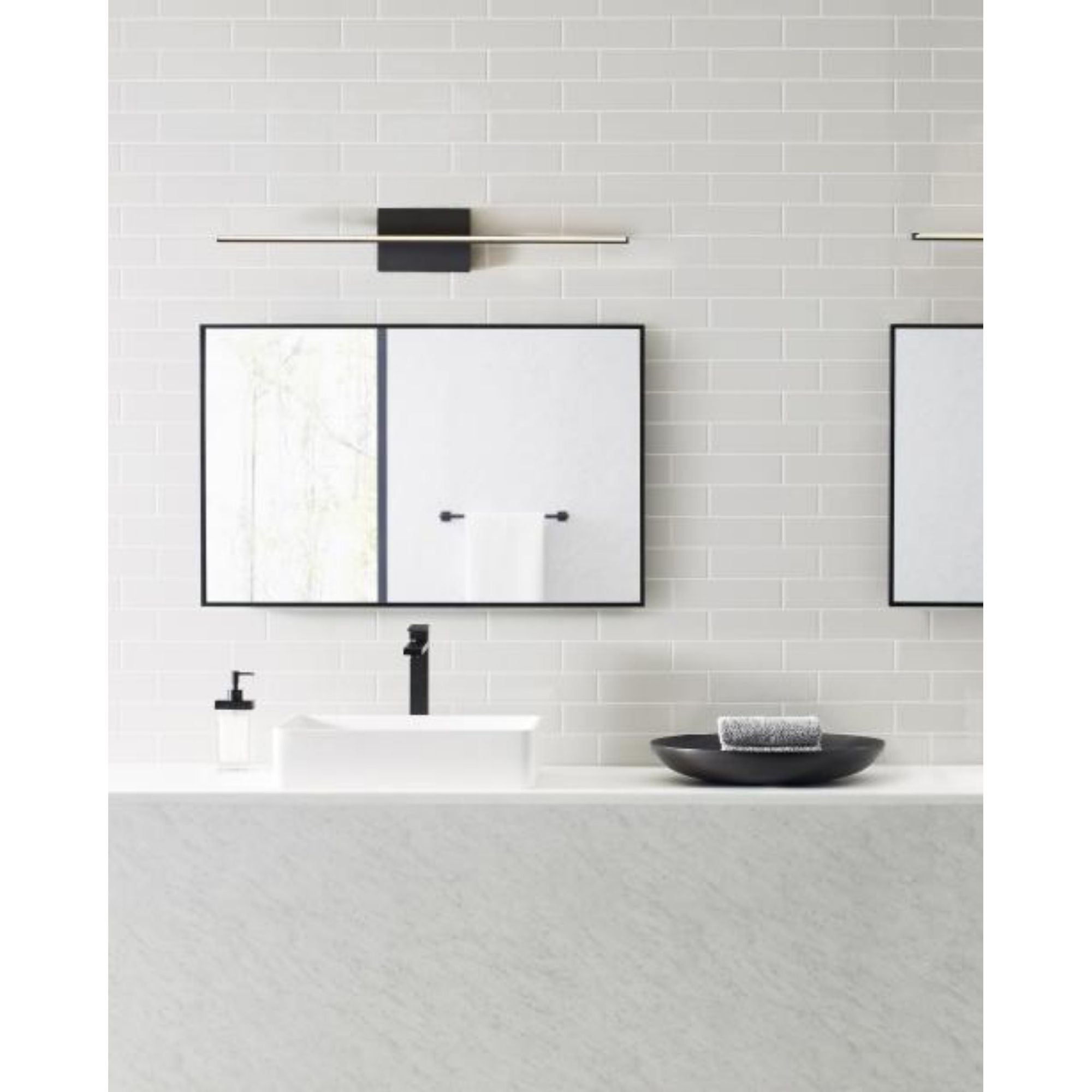 Span 36 Bath Bath Collection 1-Light LED 3000K Satin Nickel by Sean Lavin