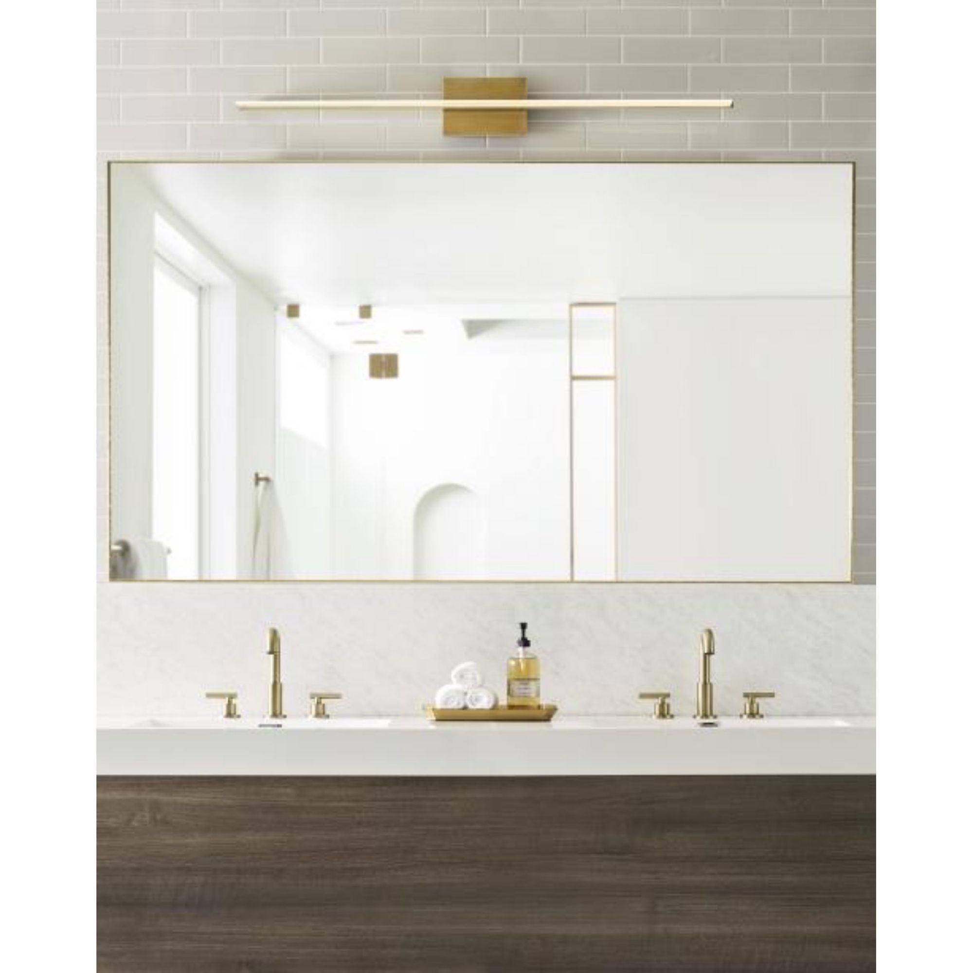Span 48 Bath Bath Collection 1-Light LED 3000K Plated Brass by Sean Lavin