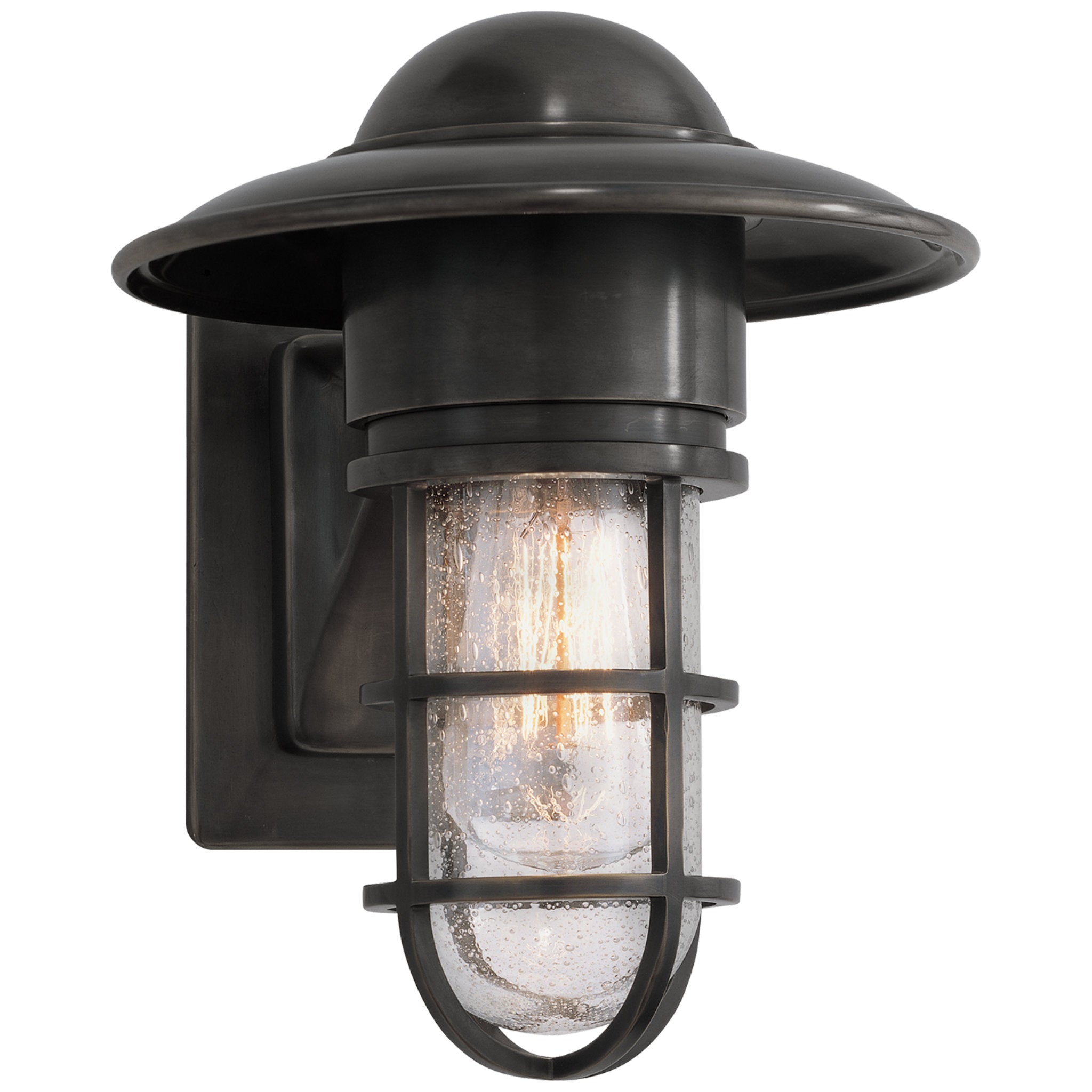 Chapman & Myers Marine Indoor/Outdoor Wall Light in Bronze with Seeded Glass Outdoor Lighting W8.5" x H10.5"