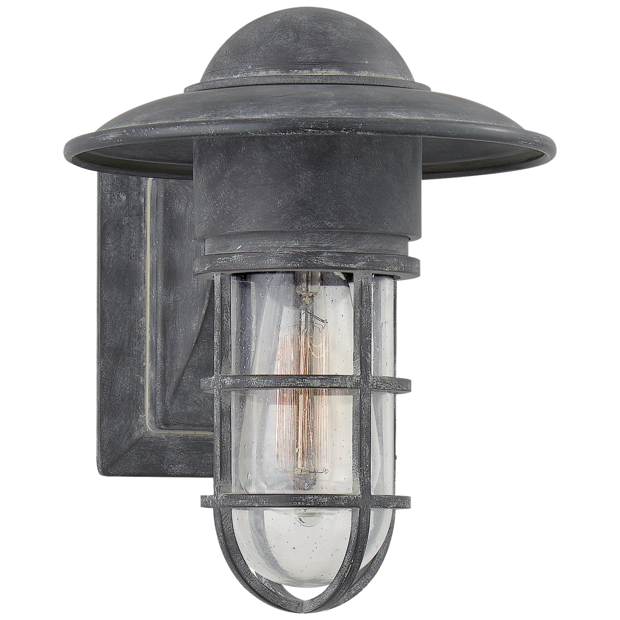 Chapman & Myers Marine Indoor/Outdoor Wall Light in Weathered Zinc with Seeded Glass Outdoor Lighting W8.5" x H10.5"