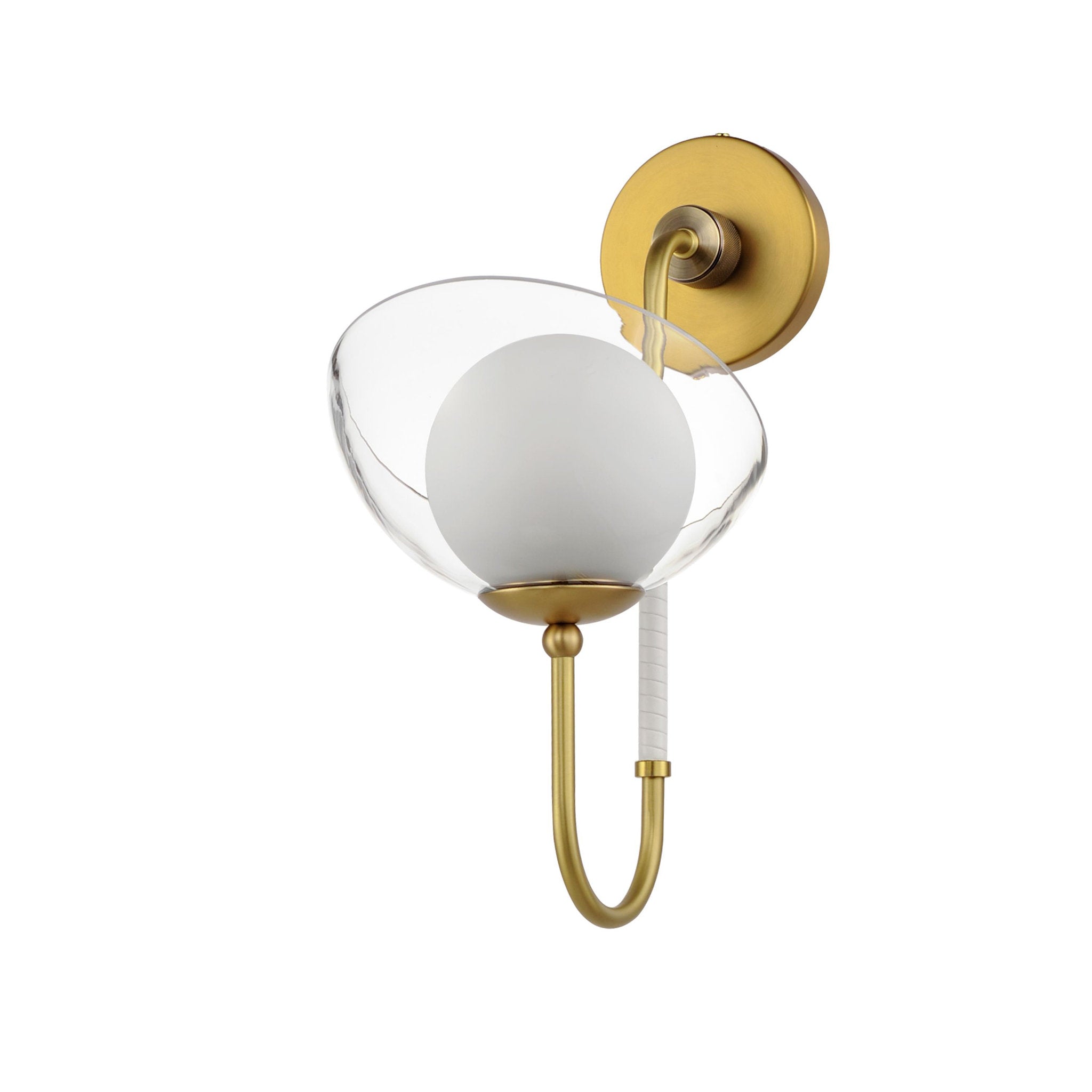 Studio M SM21301SBR Chapeau LED Hat Tip Sconce in Satin Brass by Mat Sanders