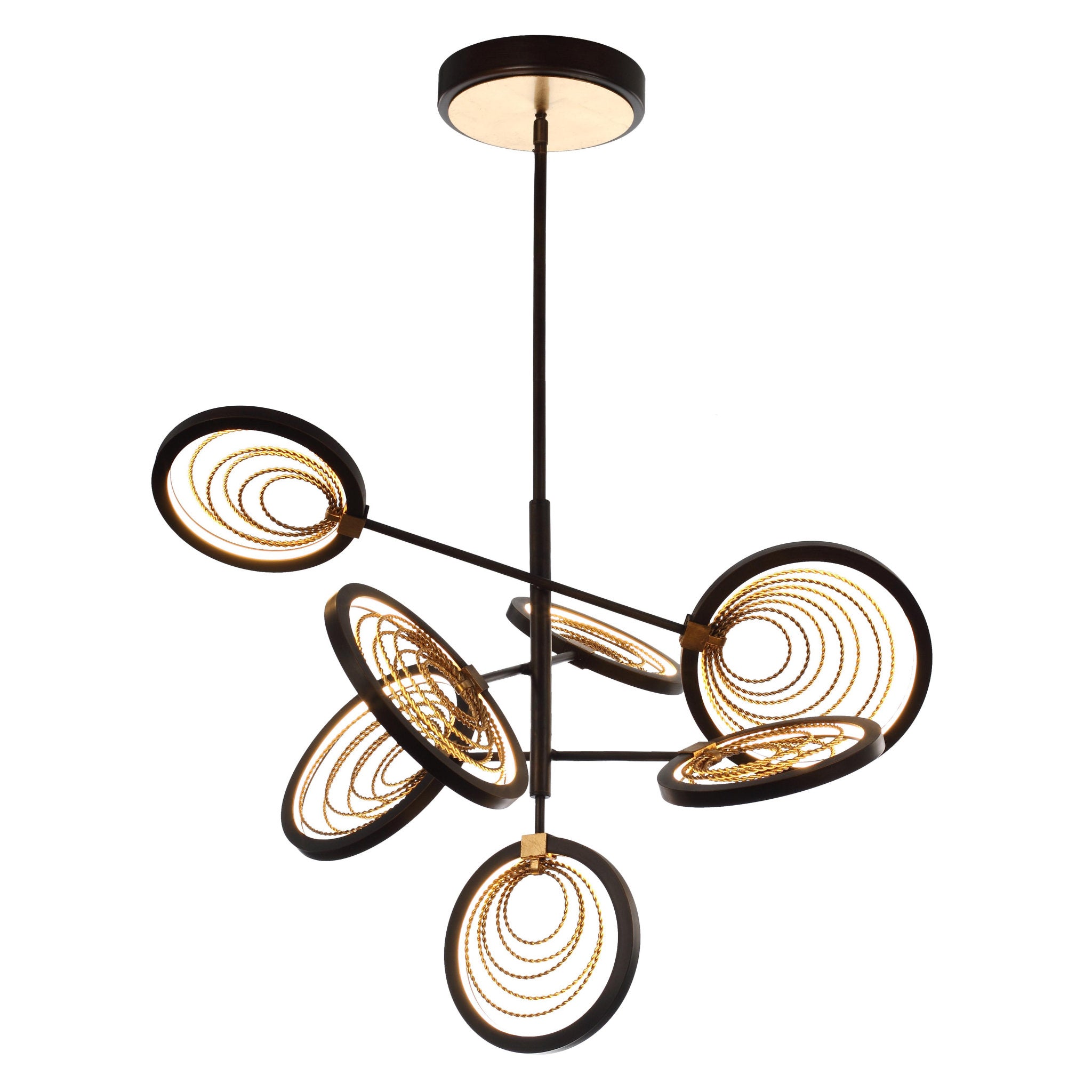 Studio M SM23845BZGTGL Lariat LED Pendant in Bronze Gilt / Gold Leaf