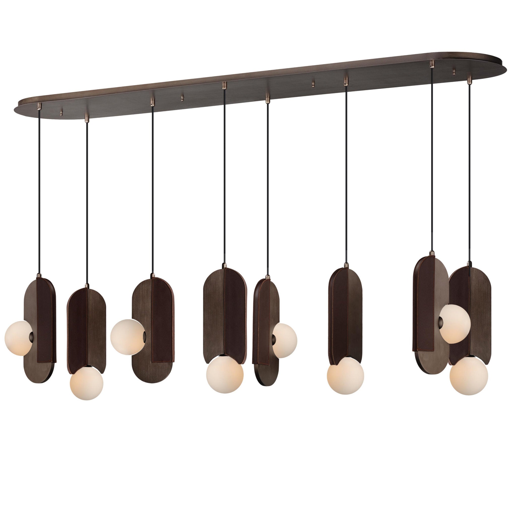Studio M SM24608BBZ Stitched 8-Light Pendant in Brushed Bronze by Nina Magon