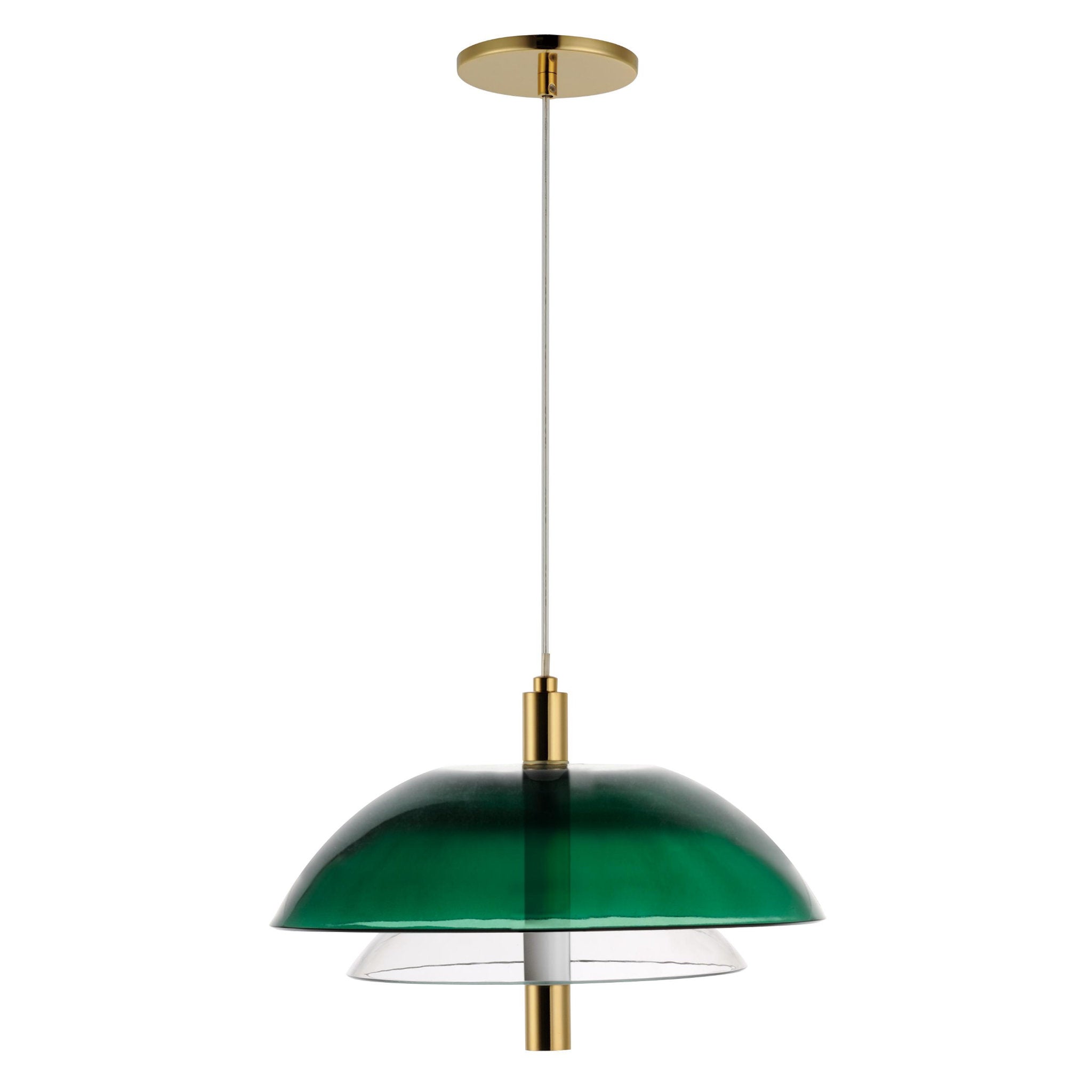 Studio M SM24701GECLFG Arya Single Pendant - Emerald Green Clear Gold in French Gold by Nina Magon
