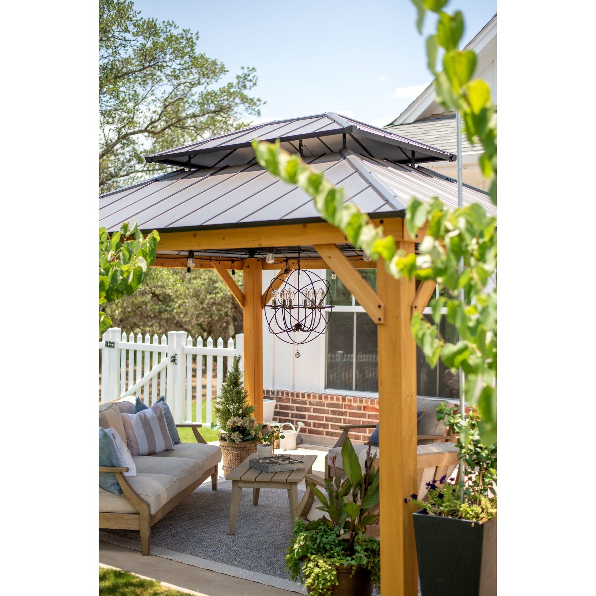 Solaris 3 Light English Bronze Sphere Outdoor Chandelier Clear Glass Drops 12"W x 16.5"H x 12"D