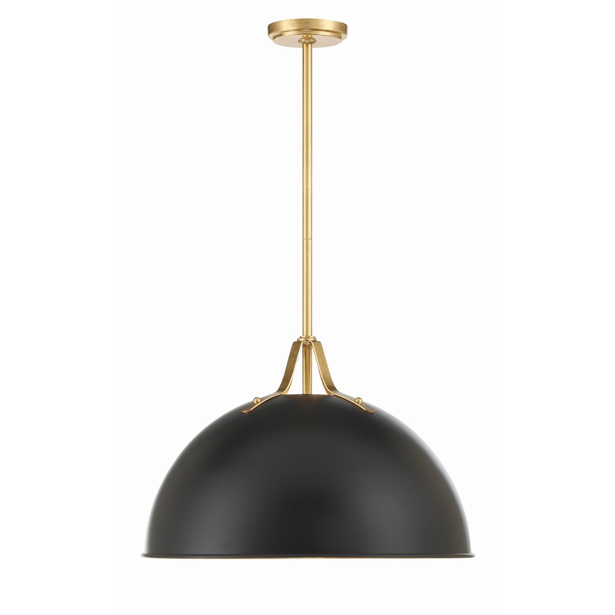Soto 1 Light Matte Black + Antique Gold Pendant 20"W x 13.25"H x 20"D
