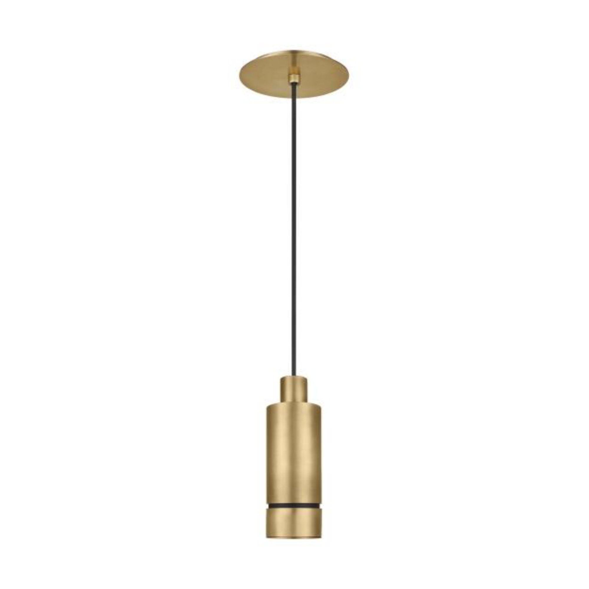 Sottile Small Pendant Line-Voltage Pendants/Suspension 1-Light LED 2700K Natural Brass by Mick De Giulio