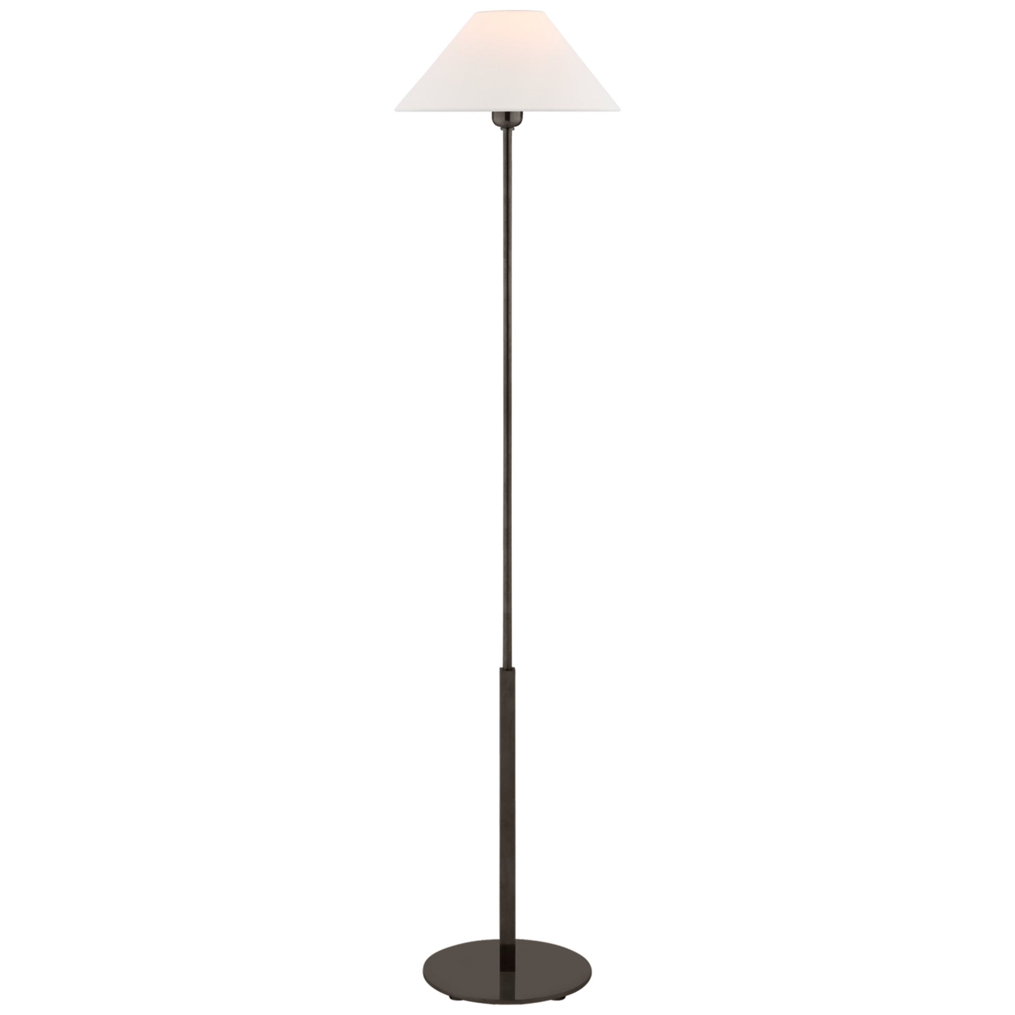 J. Randall Powers Hackney Floor Lamp in Bronze with Linen Shade W14" x H52.25"