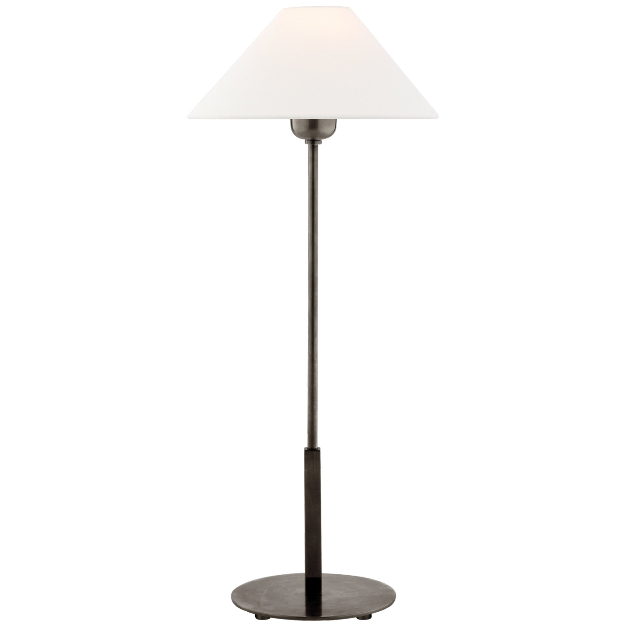 J. Randall Powers Hackney Table Lamp in Bronze with Linen Shade W11.75" x H23"