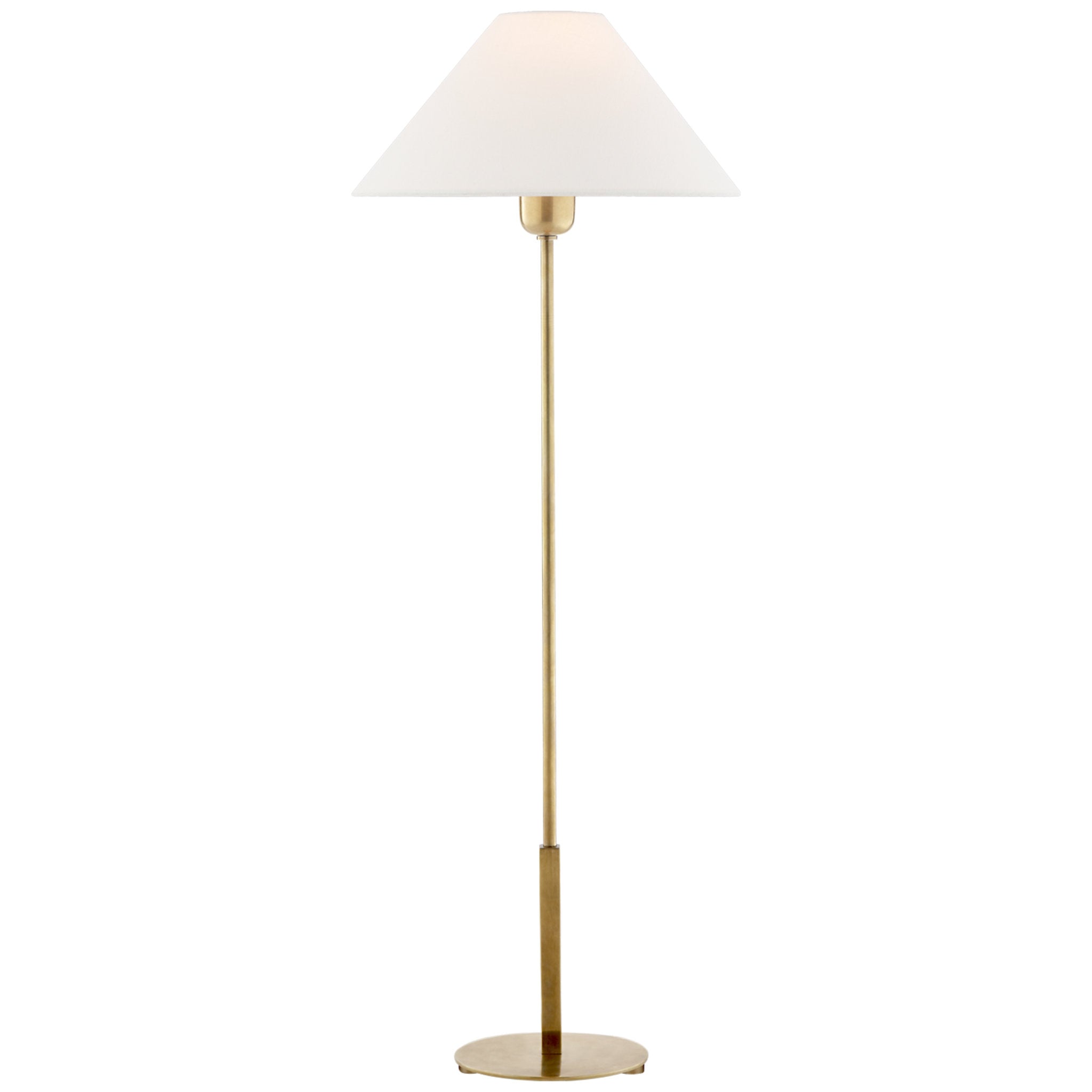J. Randall Powers Hackney Buffet Lamp in Hand-Rubbed Antique Brass with Linen Shade Table Lamp W11.75" x H31.75"