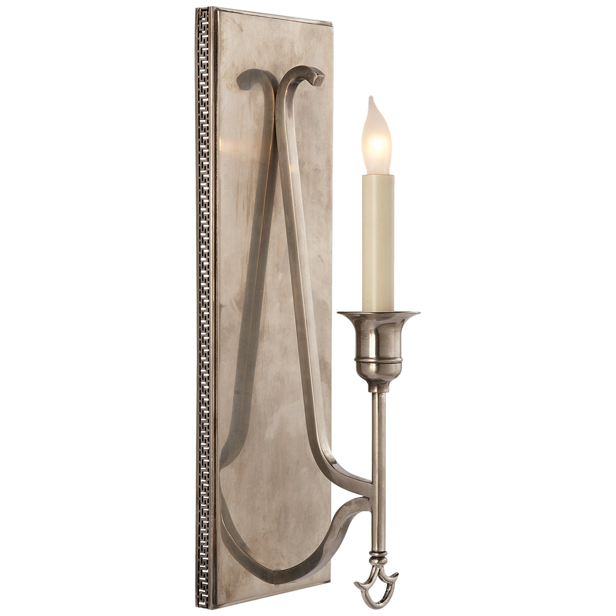 John Rosselli Savannah Sconce in Sheffield Nickel Wall Light W5" x H16"