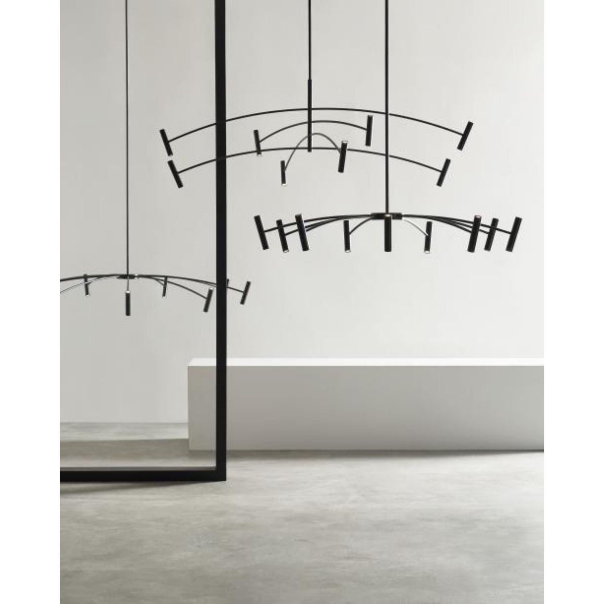 Aerial 40 Chandelier Chandeliers 1-Light LED 3000K Matte Black by Sean Lavin