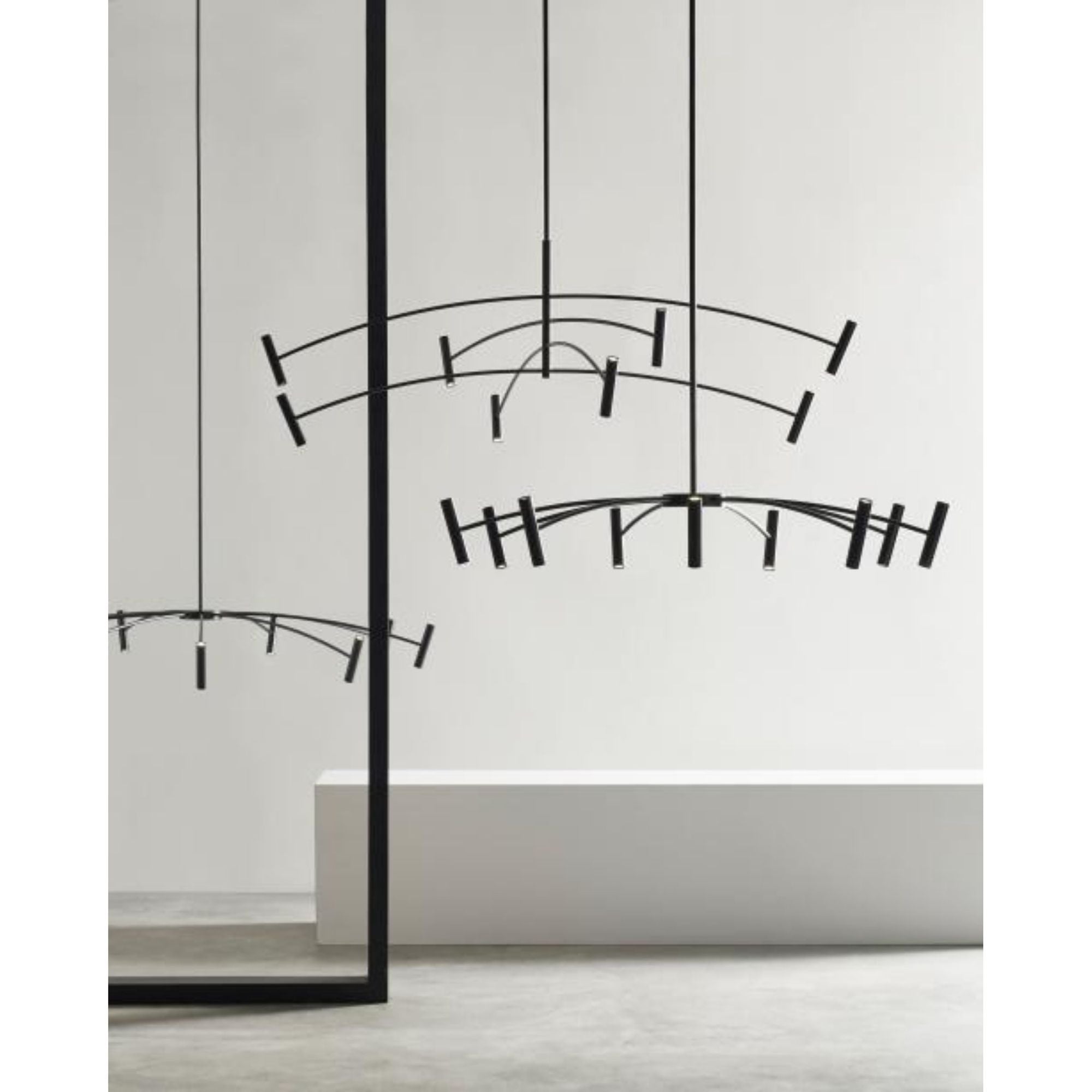 Aerial 55 Chandelier Chandeliers 1-Light LED 3000K Matte Black by Sean Lavin