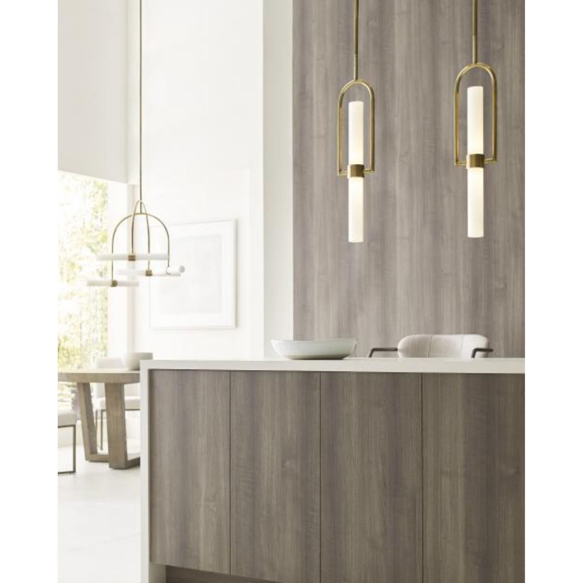 Calumn Pendant Line-Voltage Pendants/Suspension 1-Light LED 3000K Natural Brass by Sean Lavin