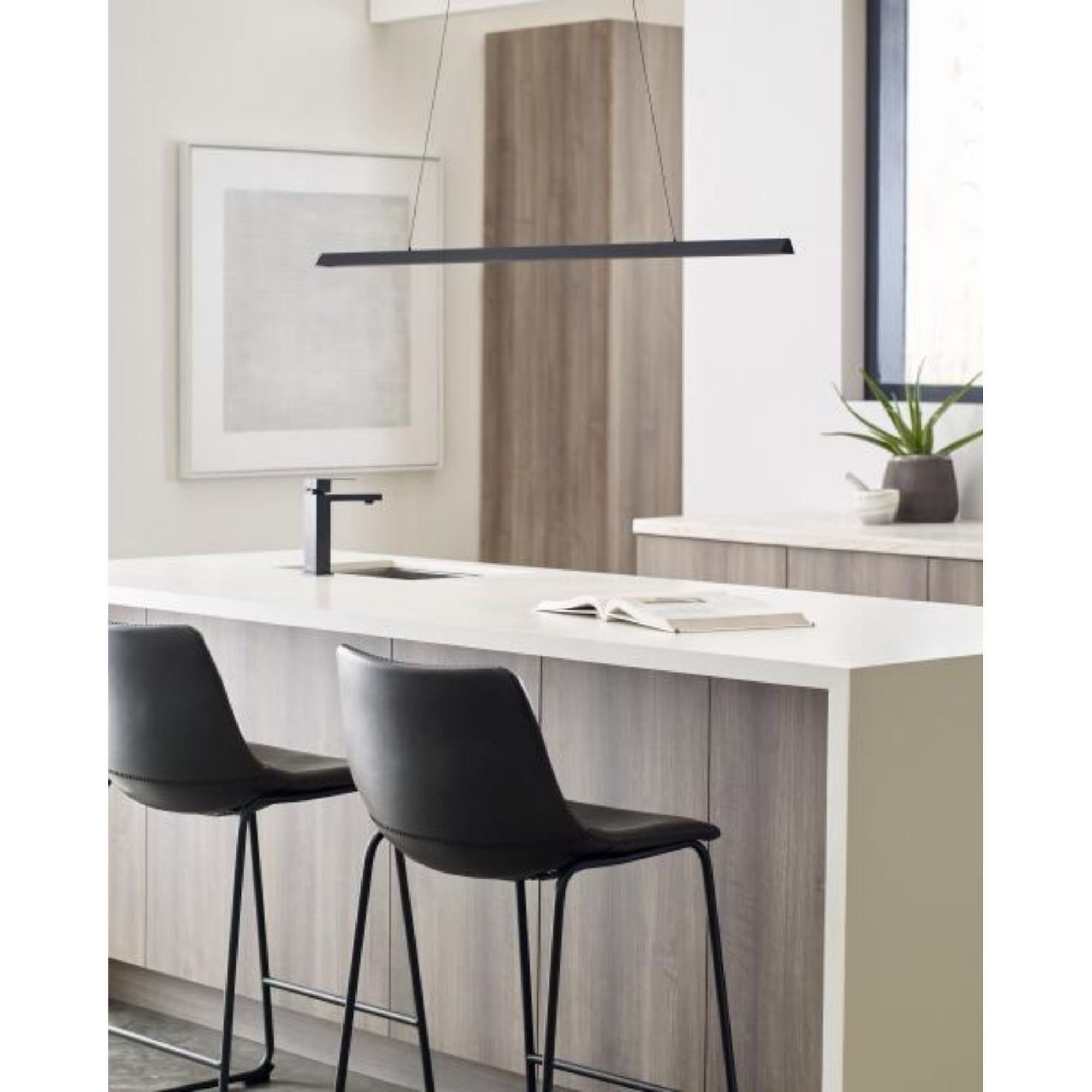 Dessau 48 Linear Suspension 1-Light LED 2700K/3000K Selectable Nightshade Black by Sean Lavin