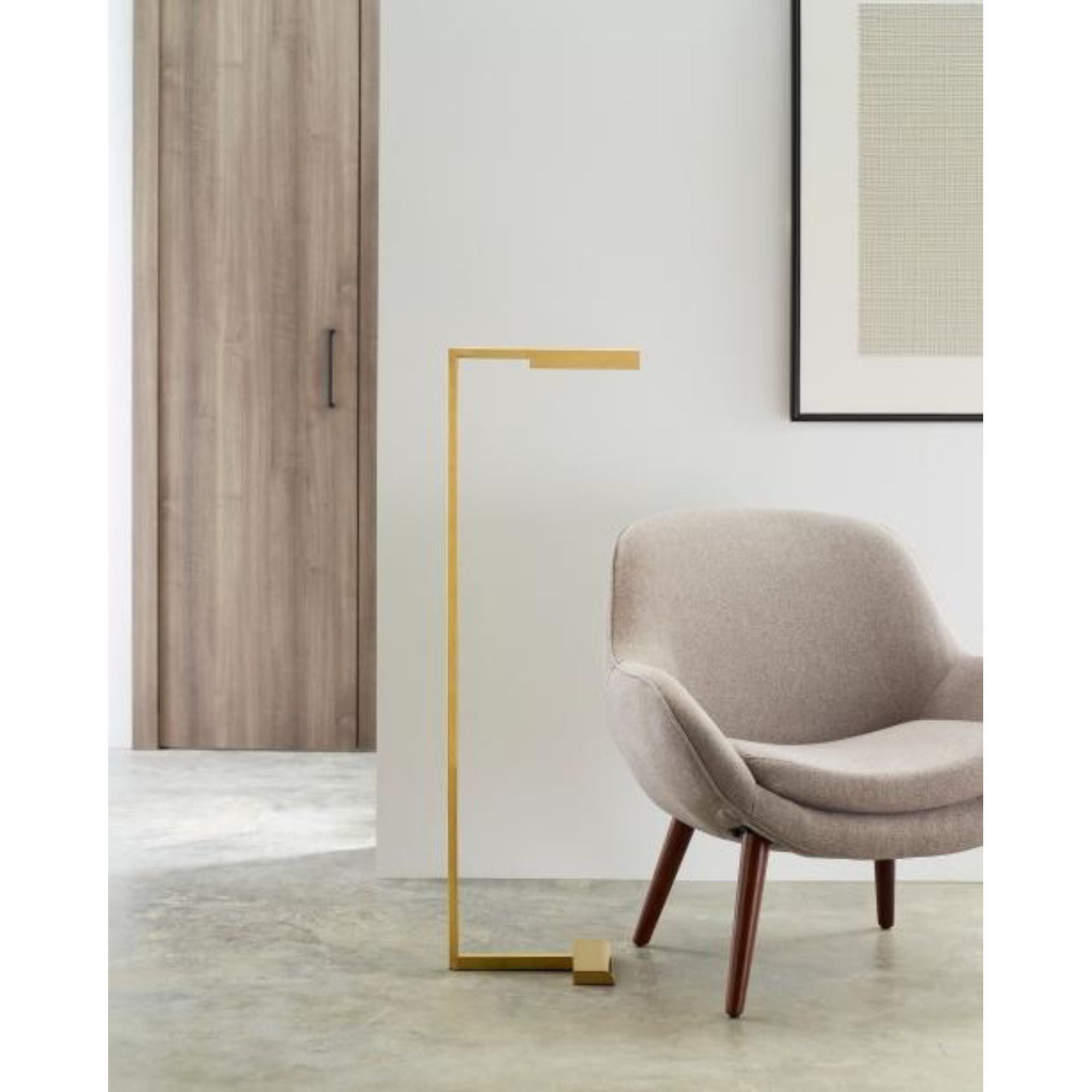 Dessau 46 Floor Lamp Line-Voltage Pendants/Suspension 1-Light LED 2700K Natural Brass by Sean Lavin