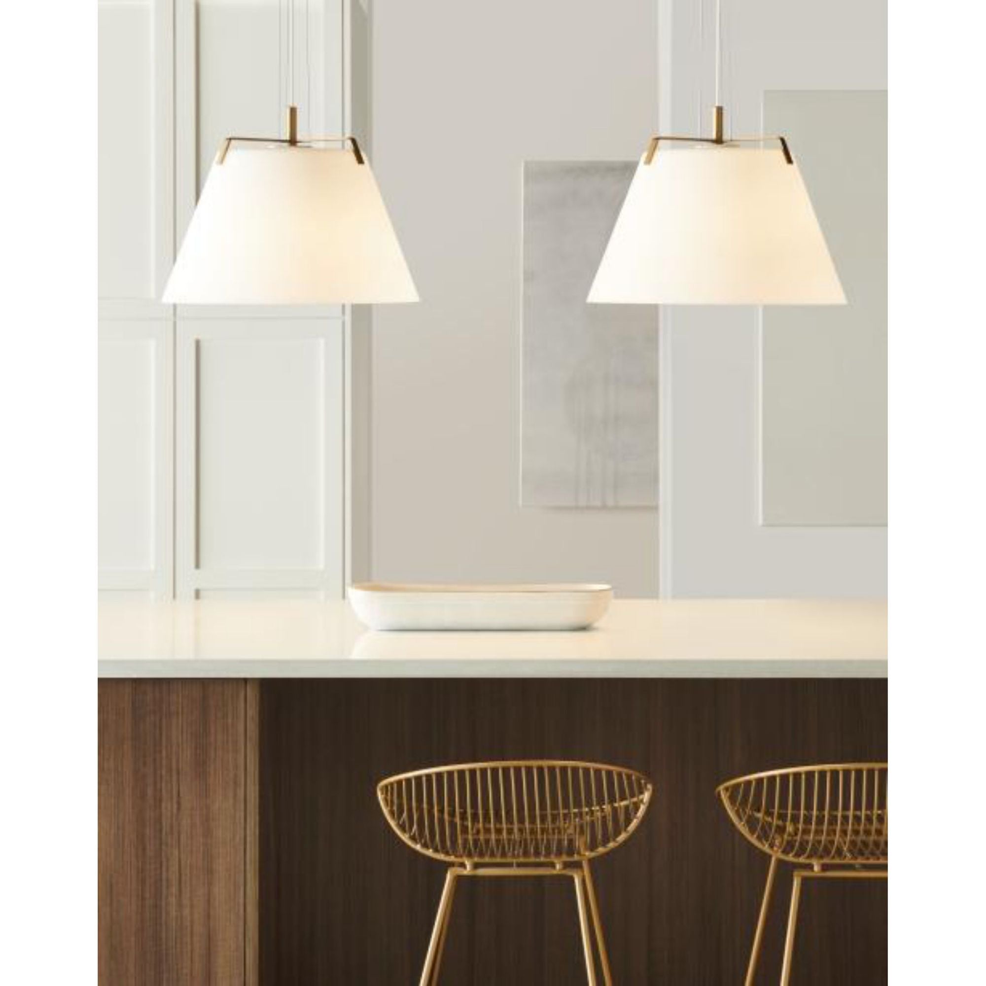 Devin Pendant Line-Voltage Pendants/Suspension 1-Light Polished Nickel/White by Sean Lavin