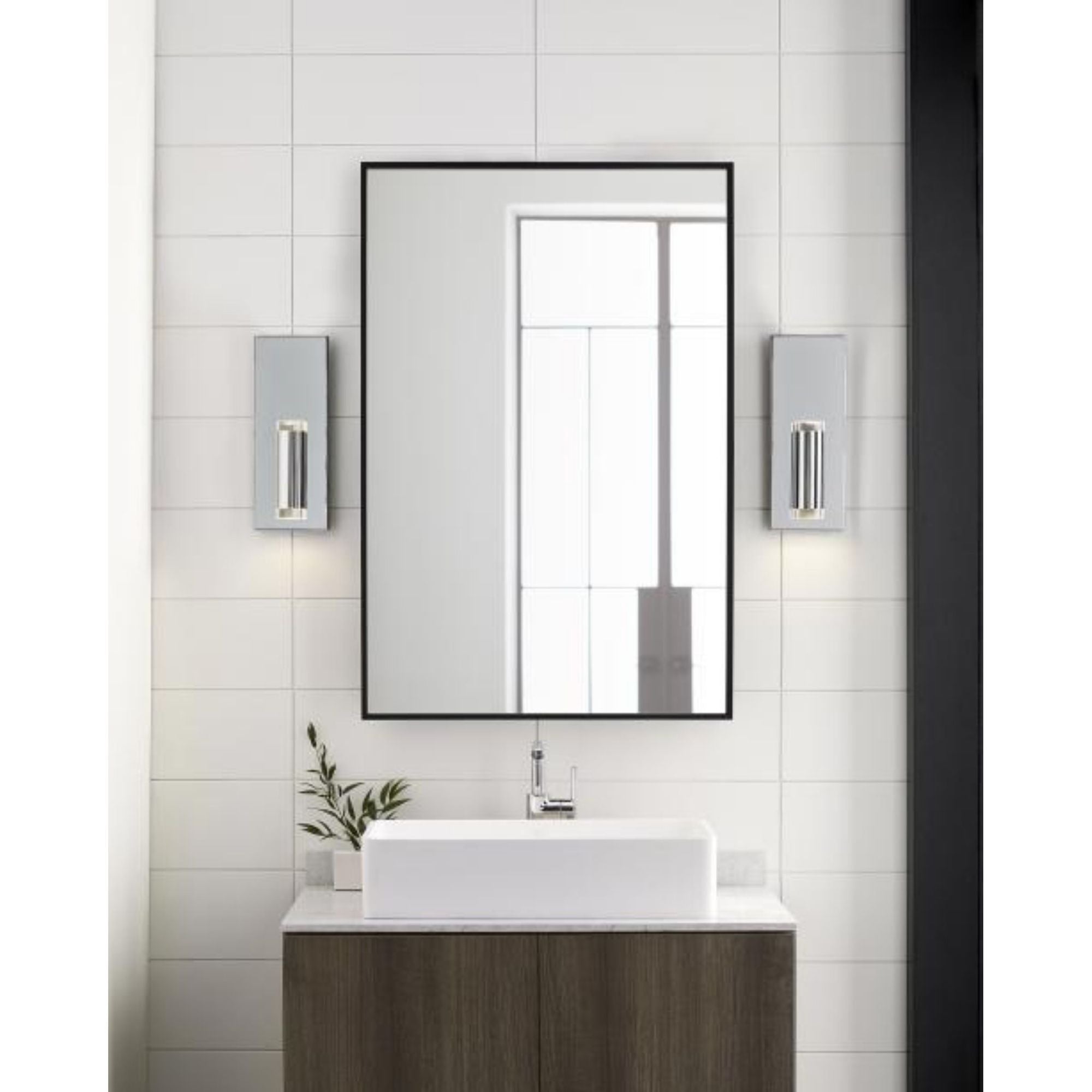 Dobson II 1-Light Wall/Bath Bath Collection, Wall Collection 1-Light LED 3000K Matte Black by Sean Lavin
