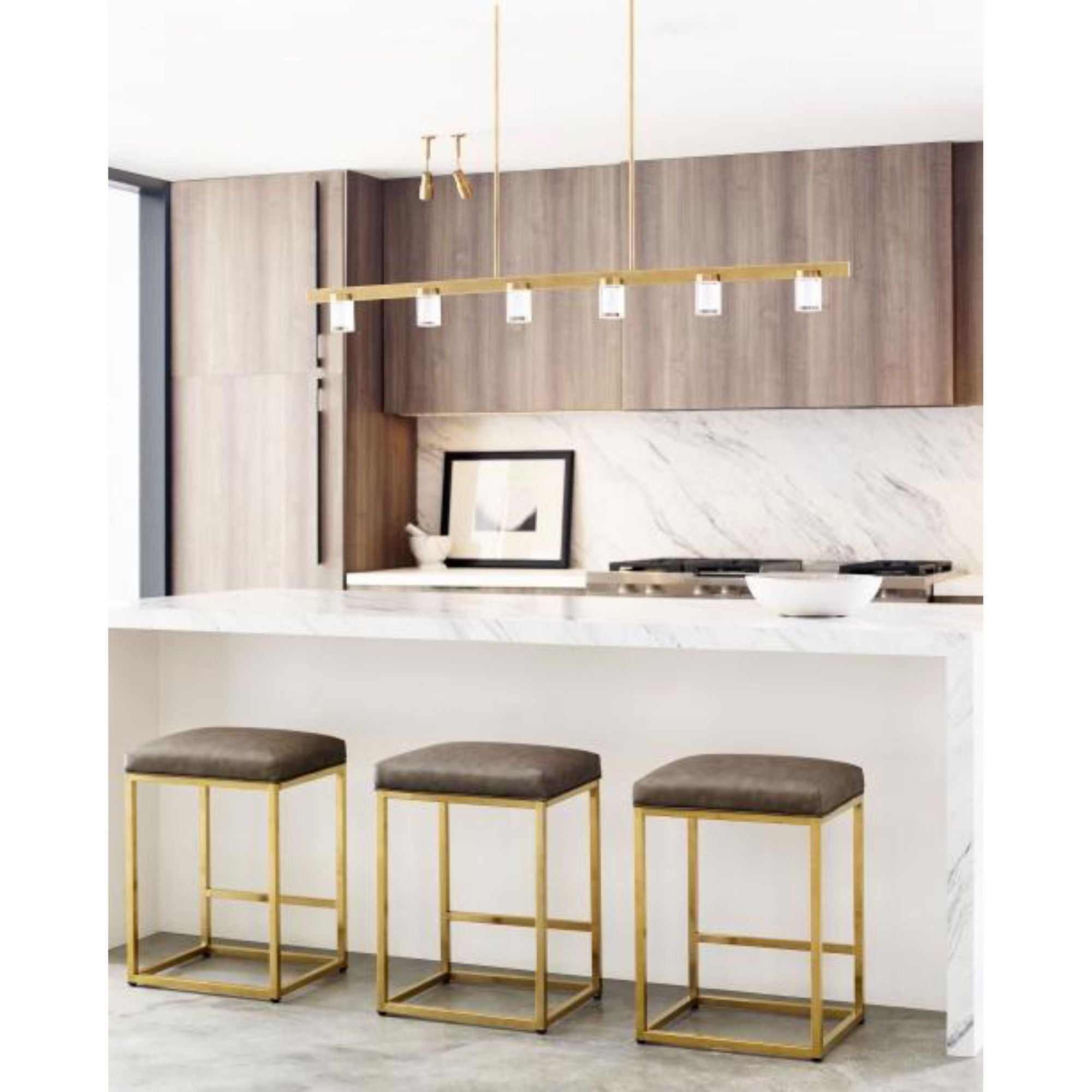 Esfera Large Linear ESSENCE 6-Light LED 2700K Natural Brass by Kelly Wearstler