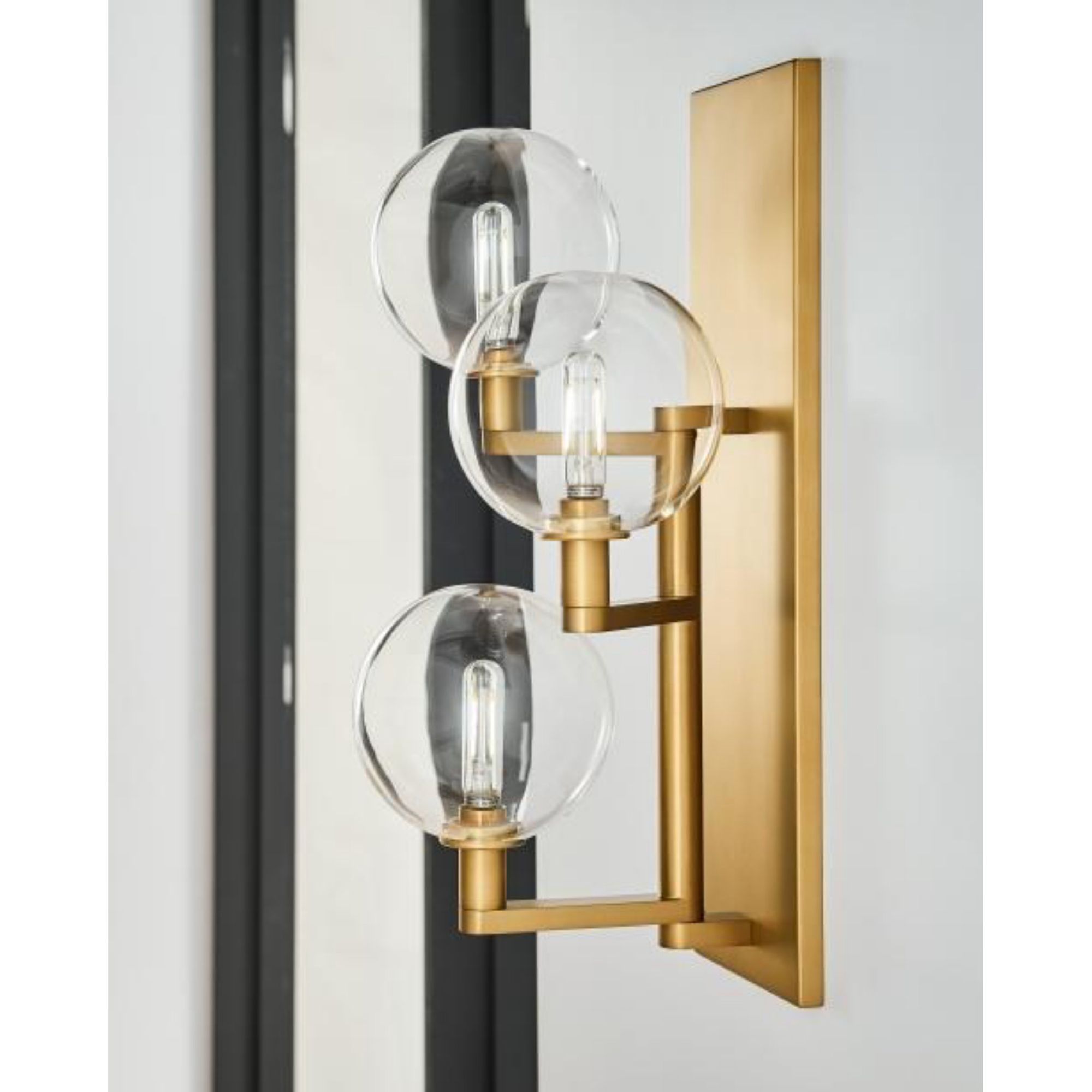 Gambit Triple Wall Wall Collection 3-Light Satin Nickel by Sean Lavin
