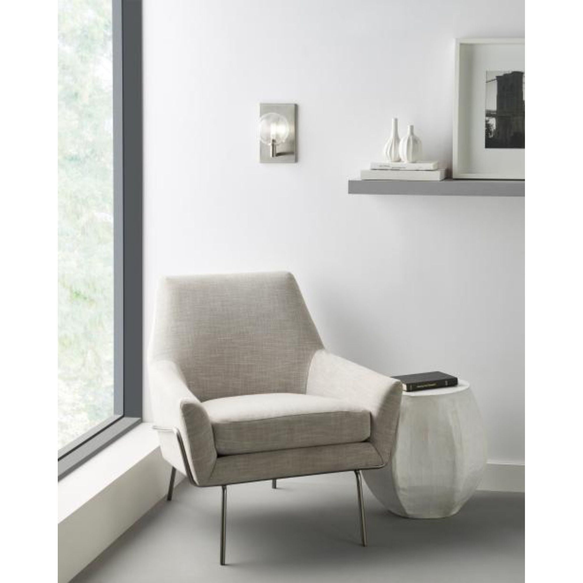 Gambit Single Wall Wall Collection 1-Light Satin Nickel by Sean Lavin