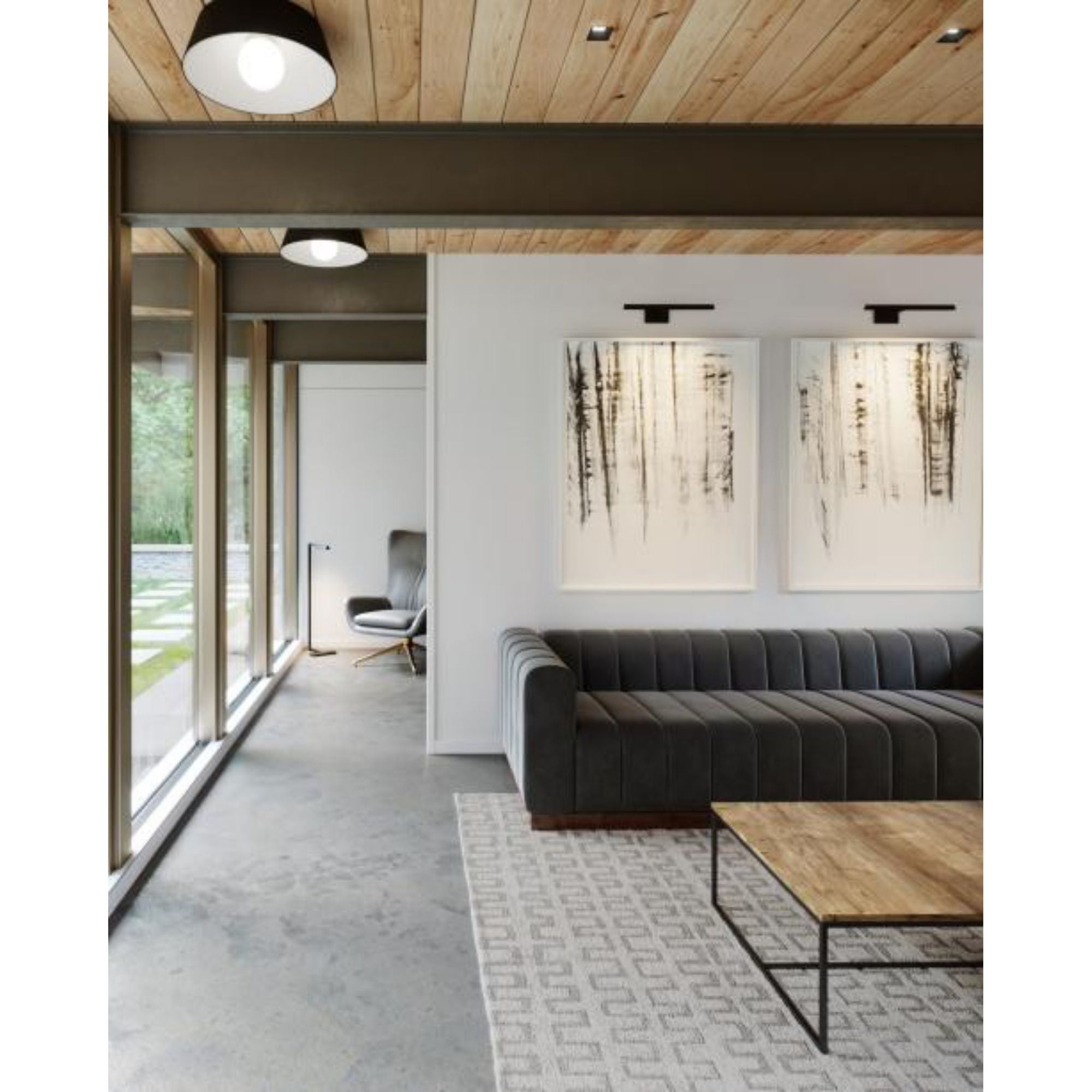 Dessau 38 Floor Lamp Line-Voltage Pendants/Suspension 1-Light LED 2700K Polished Nickel by Sean Lavin