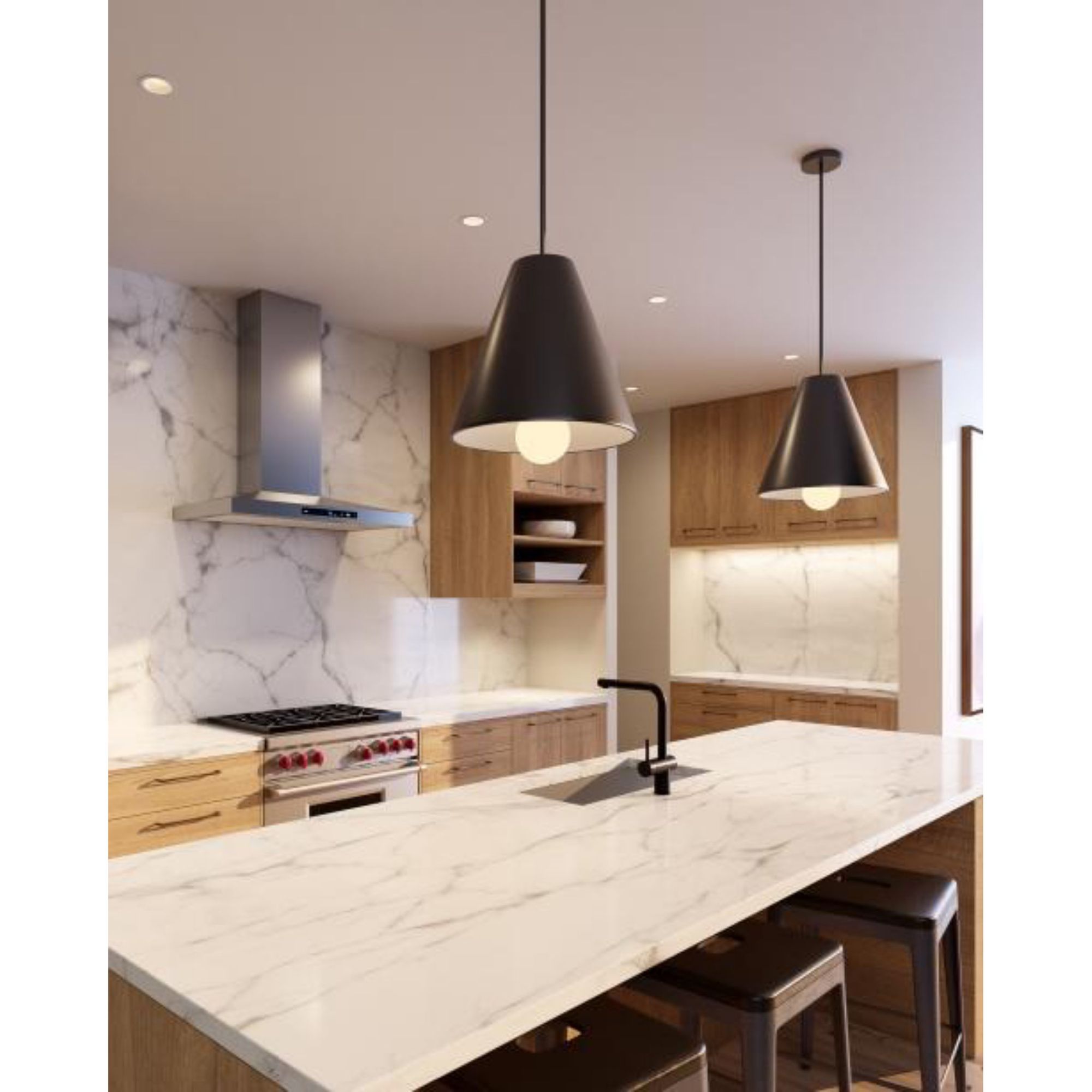 Joni Pendant Line-Voltage Pendants/Suspension 1-Light LED 3000K Plated Brass by Sean Lavin