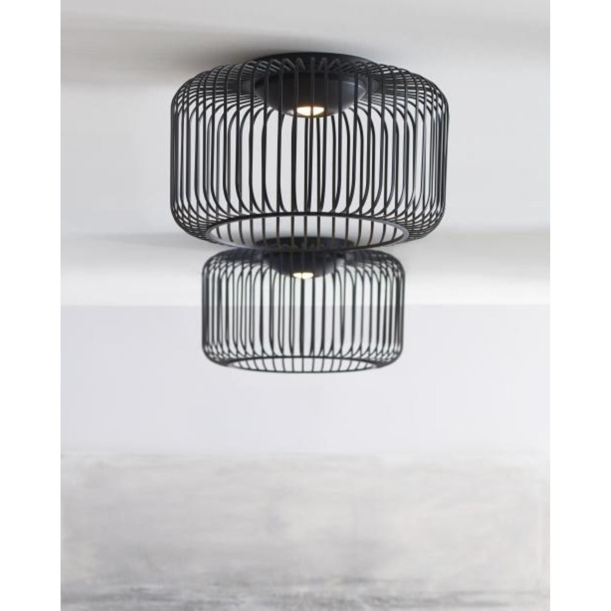 Kai 15 Flush Mount Line-Voltage Pendants/Suspension 1-Light LED 3000K Plated Brass by Sean Lavin