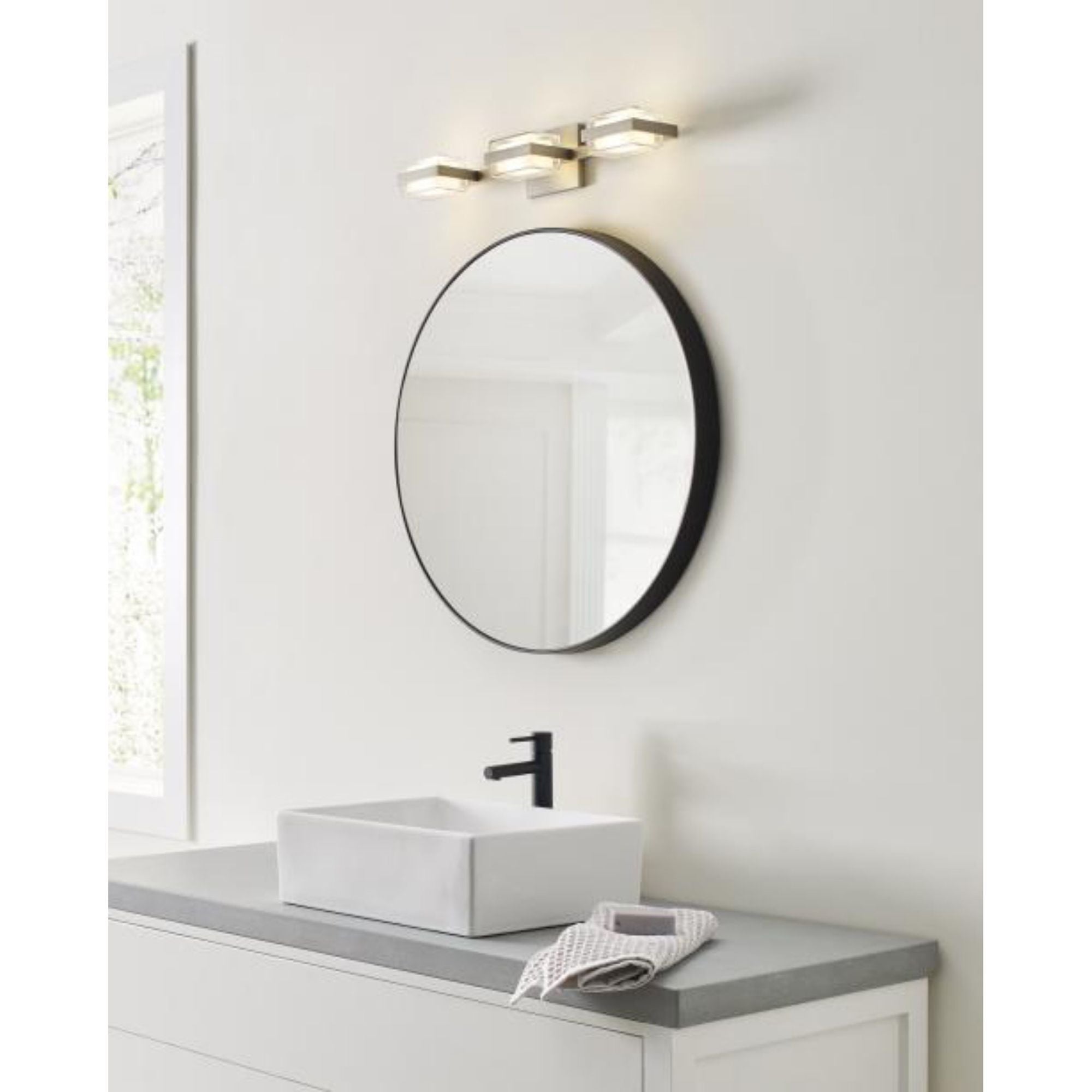 Kamden 3-Light Bath Bath Collection 3-Light LED 3000K Nightshade Black by Sean Lavin
