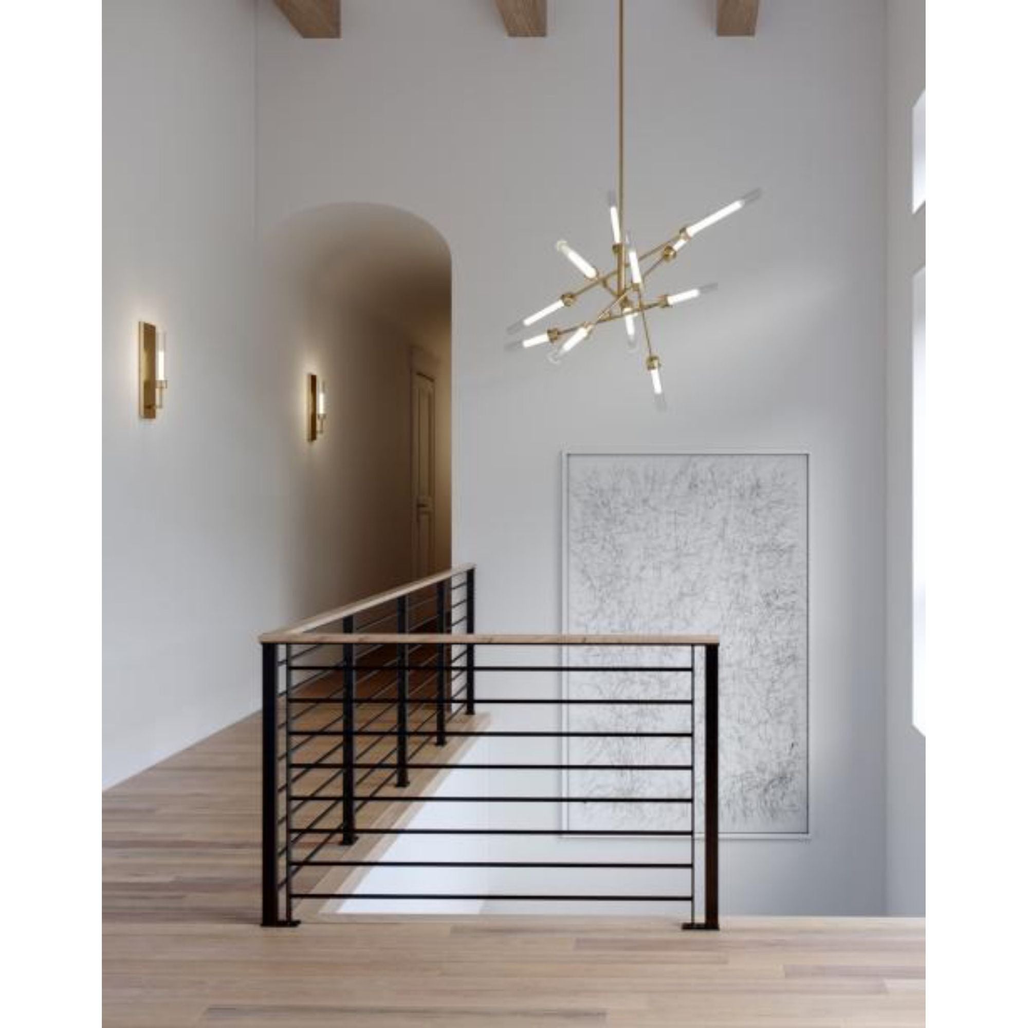 Linger 12-Light Abstract Chandelier Chandeliers 12-Light LED 3000K Natural Brass by Sean Lavin