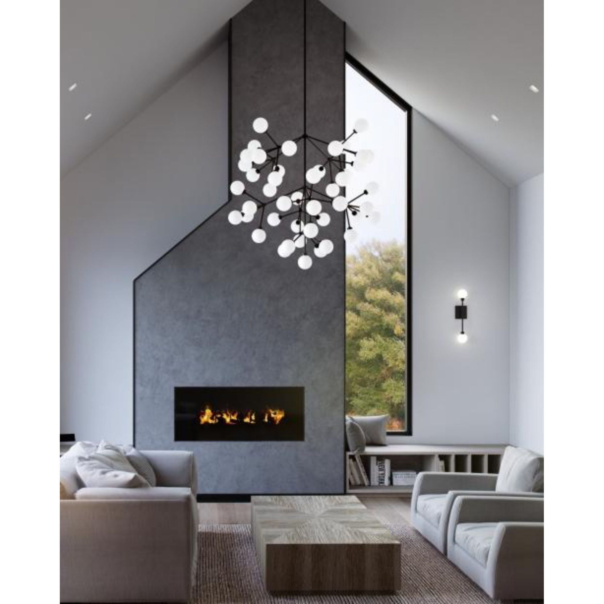 Mara Grande Chandelier Chandeliers 45-Light LED 2700K Aged Brass by Sean Lavin