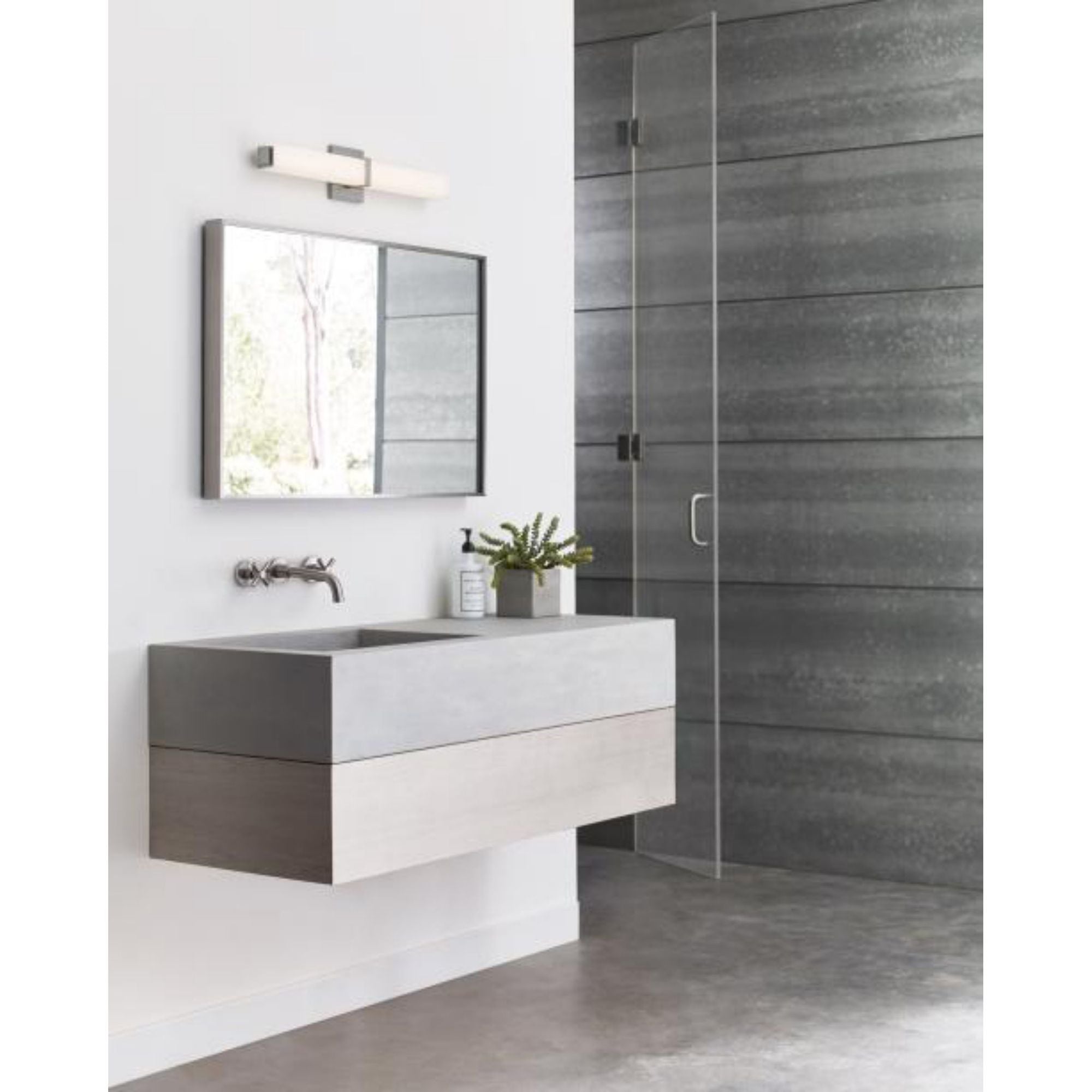 Milan 24 Bath Bath Collection 1-Light LED 3000K Natural Brass by Sean Lavin