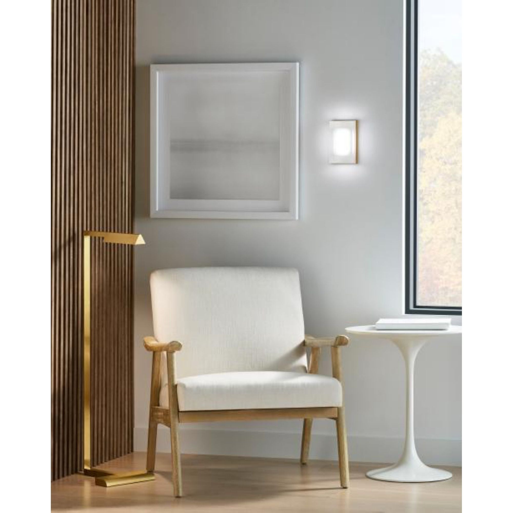 Dessau 38 Floor Lamp Line-Voltage Pendants/Suspension 1-Light LED 2700K Natural Brass by Sean Lavin