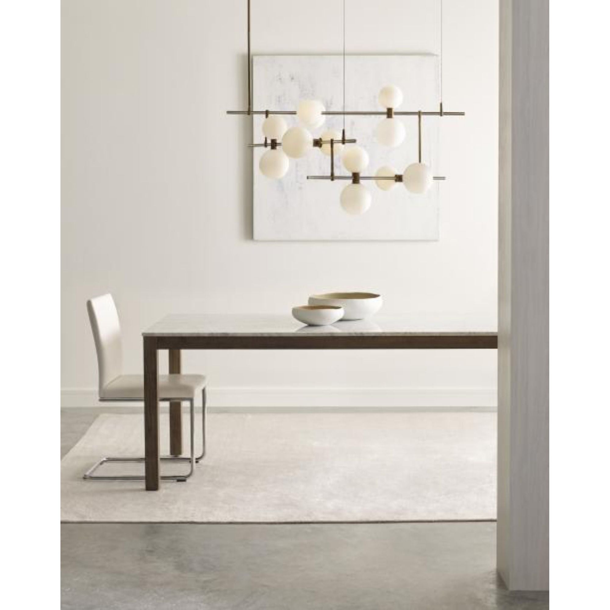 ModernRail Chandelier 2 Chandeliers 12-Light LED 3000K Aged Brass by Sean Lavin