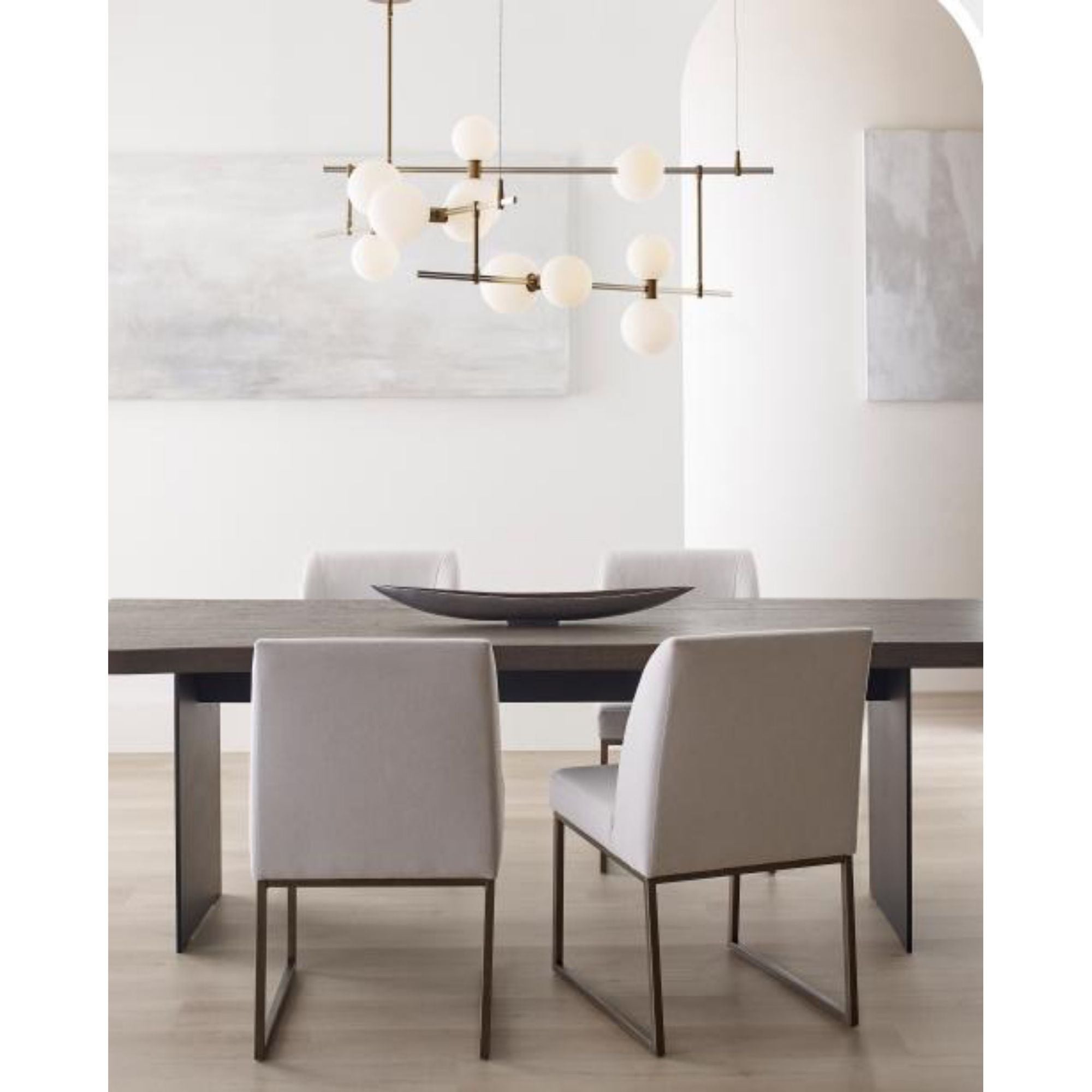 ModernRail Chandelier 2 Chandeliers 12-Light LED 3000K Aged Brass by Sean Lavin