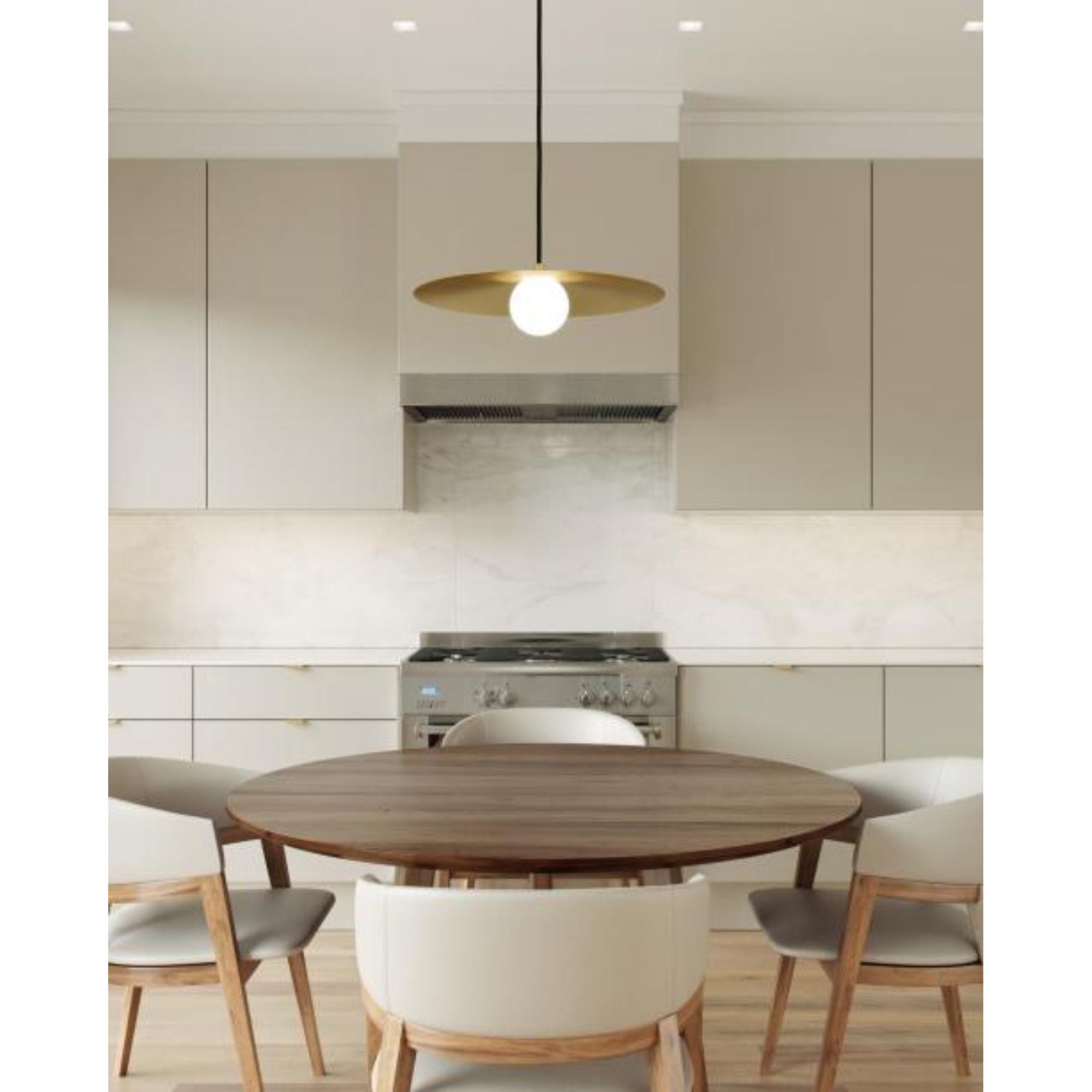 Pirlo Pendant Line-Voltage Pendants/Suspension 1-Light Aged Brass by Sean Lavin