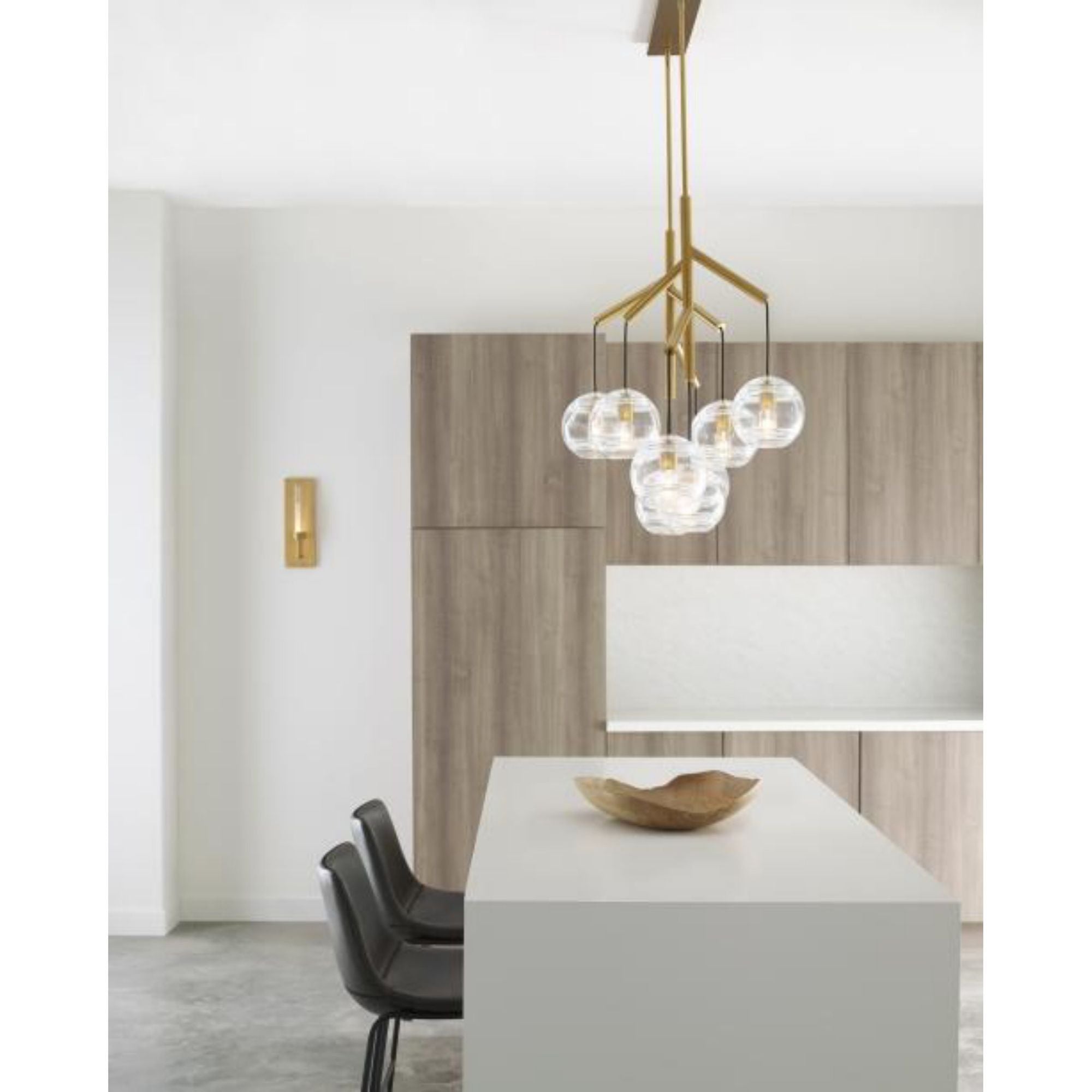 Sedona Double Chandelier Chandeliers 8-Light Satin Nickel by Sean Lavin