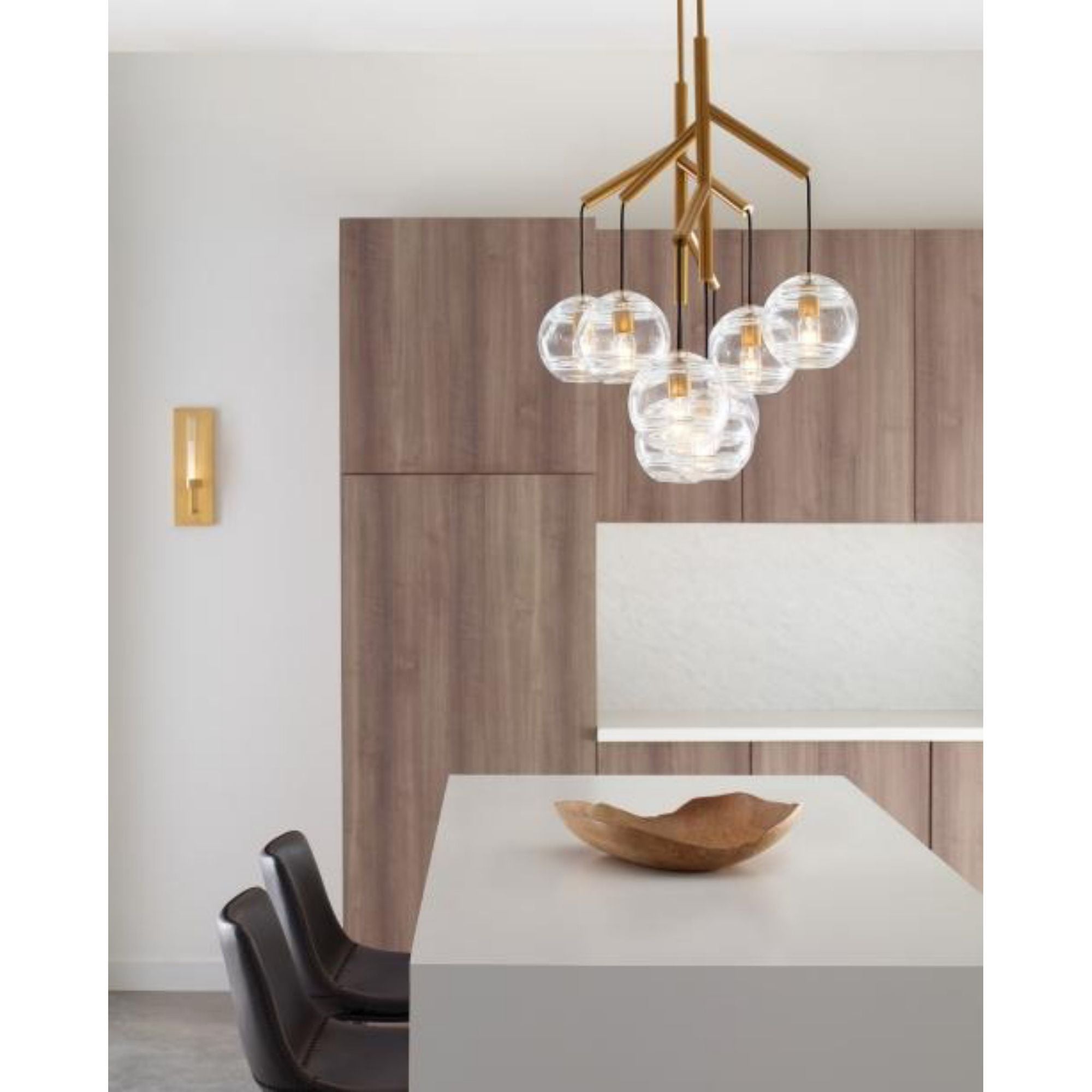 Sedona Double Chandelier Chandeliers 8-Light Satin Nickel by Sean Lavin