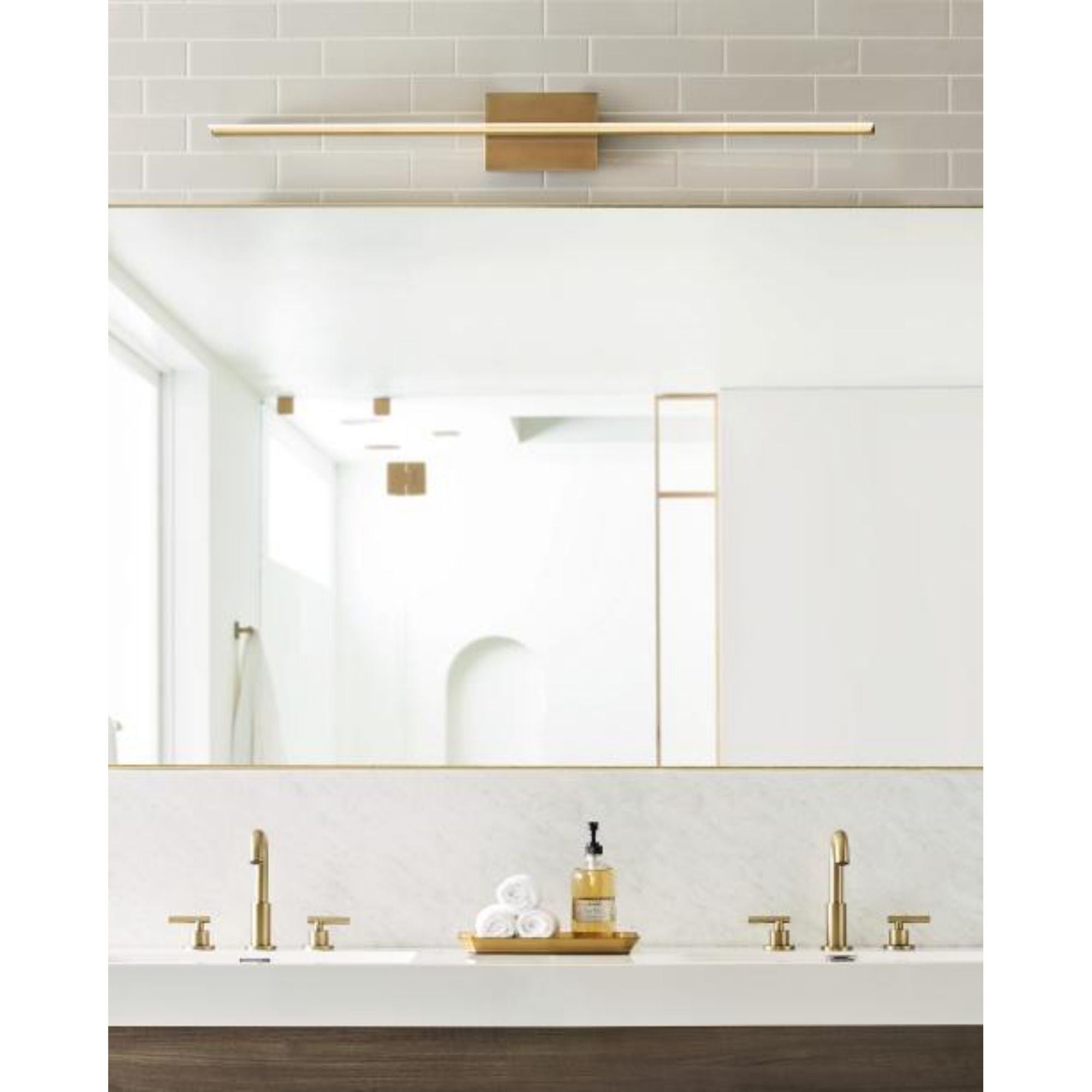 Span 48 Bath Bath Collection 1-Light LED 3000K Plated Brass by Sean Lavin