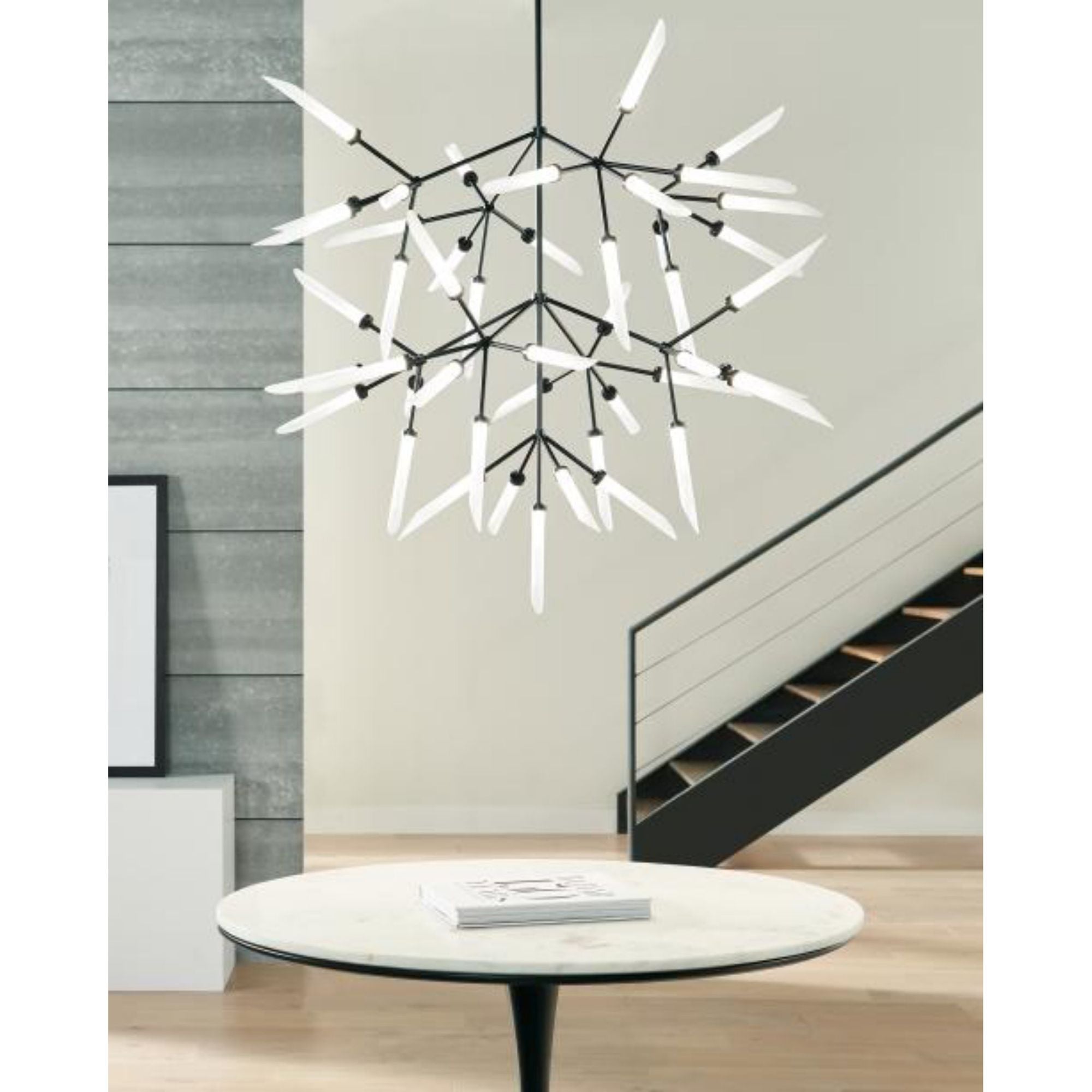 Spur Grande Chandelier FreeJack 45-Light LED 2700K Matte Black by Sean Lavin