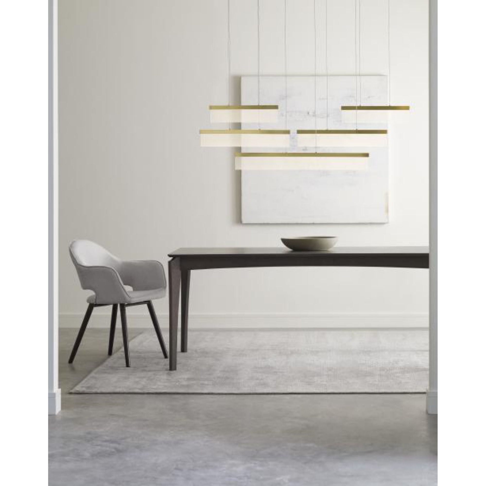 Sweep Linear Chandelier Linear Suspension 5-Light LED 3000K Aged Brass by Sean Lavin