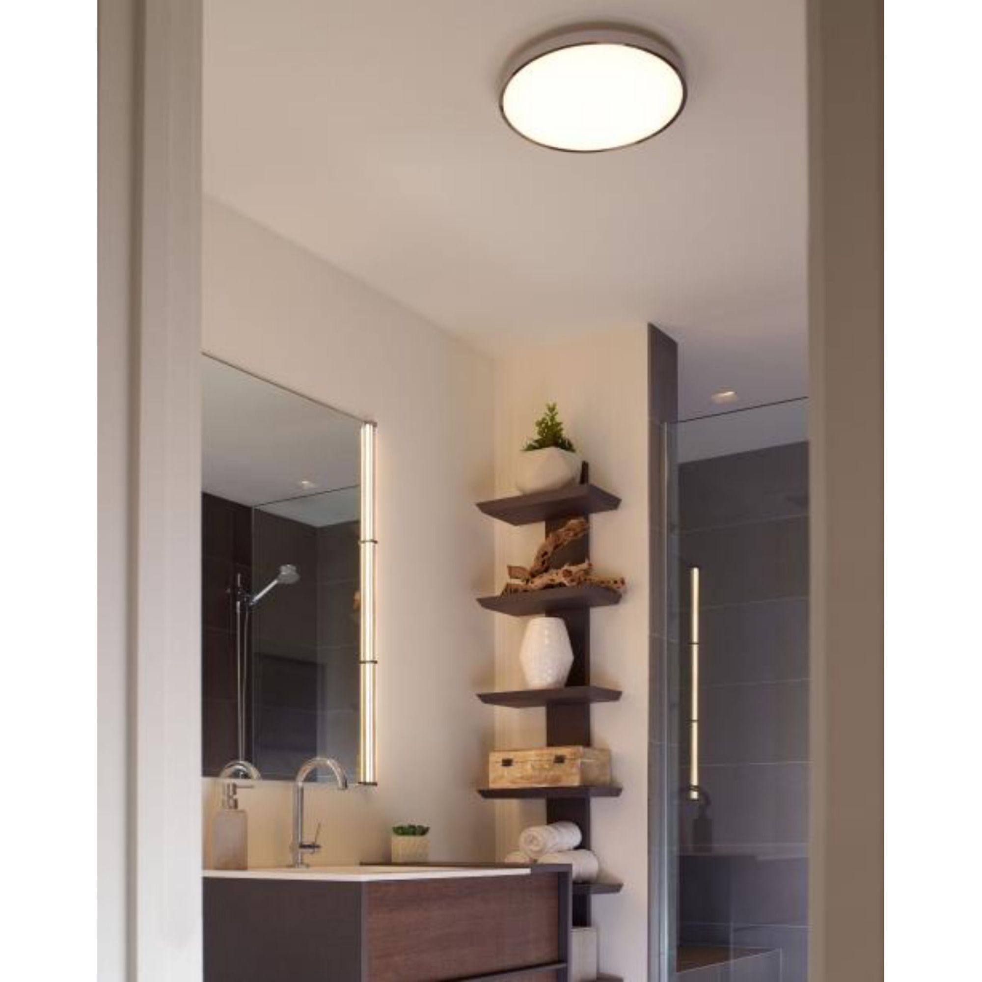 Vance 13 Flush Mount Flush & Semi-Flush Mount 1-Light LED 2700K Satin Nickel by Sean Lavin