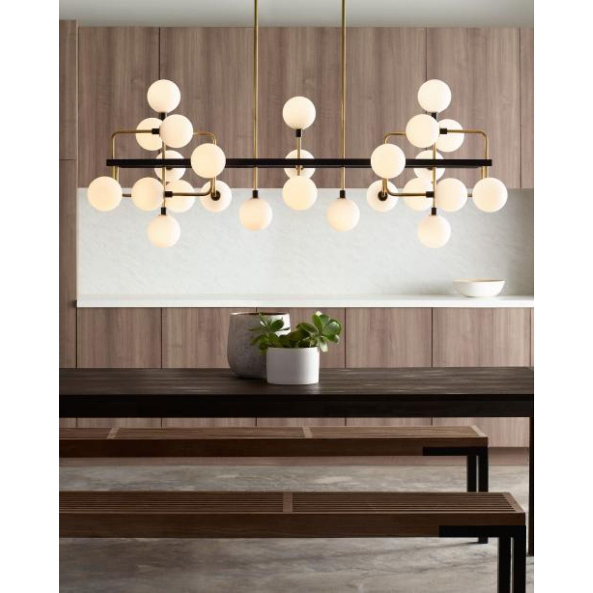 Viaggio Linear Chandelier Linear Suspension 25-Light by Sean Lavin